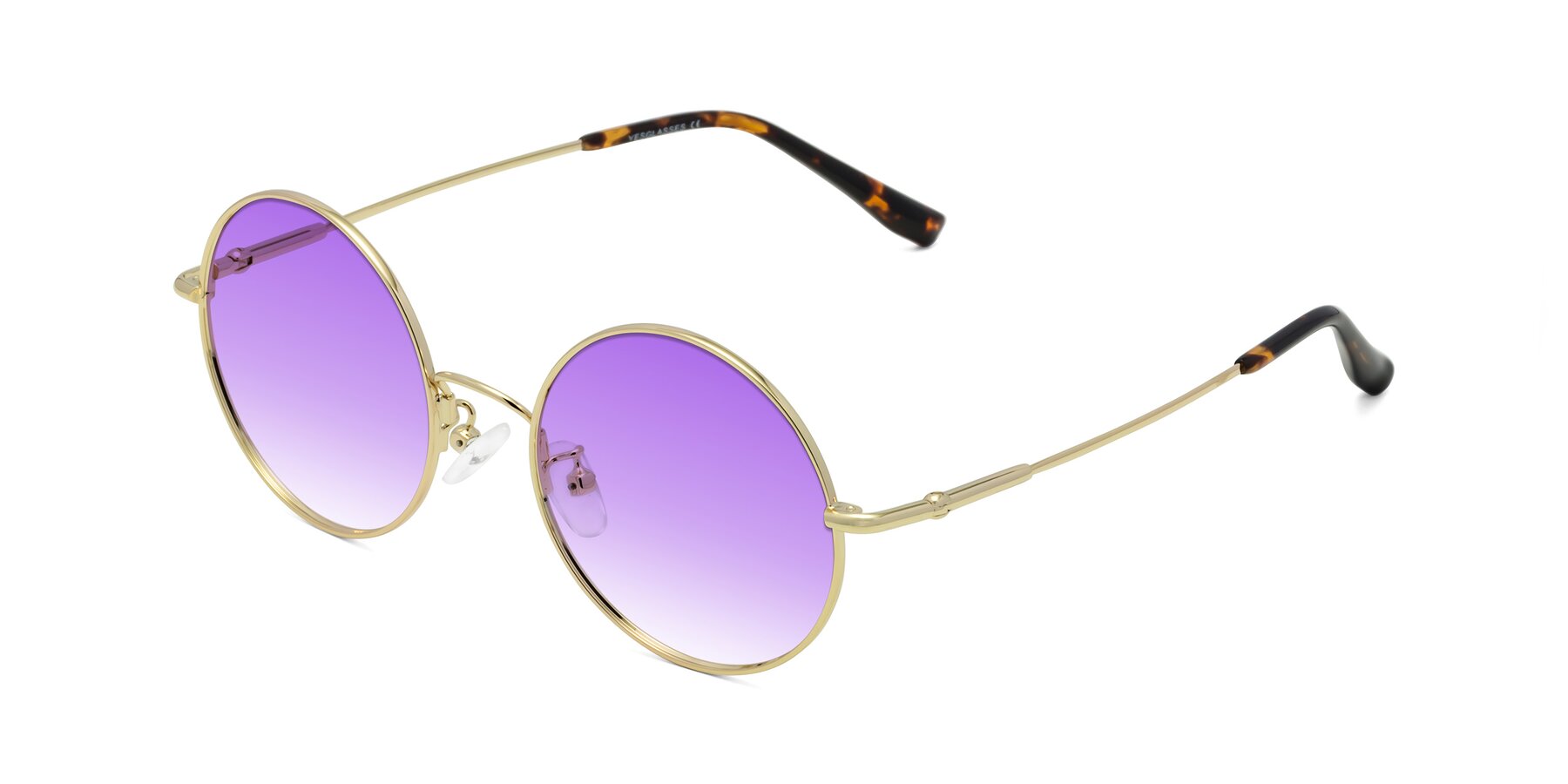 Angle of Belly in Gold with Purple Gradient Lenses