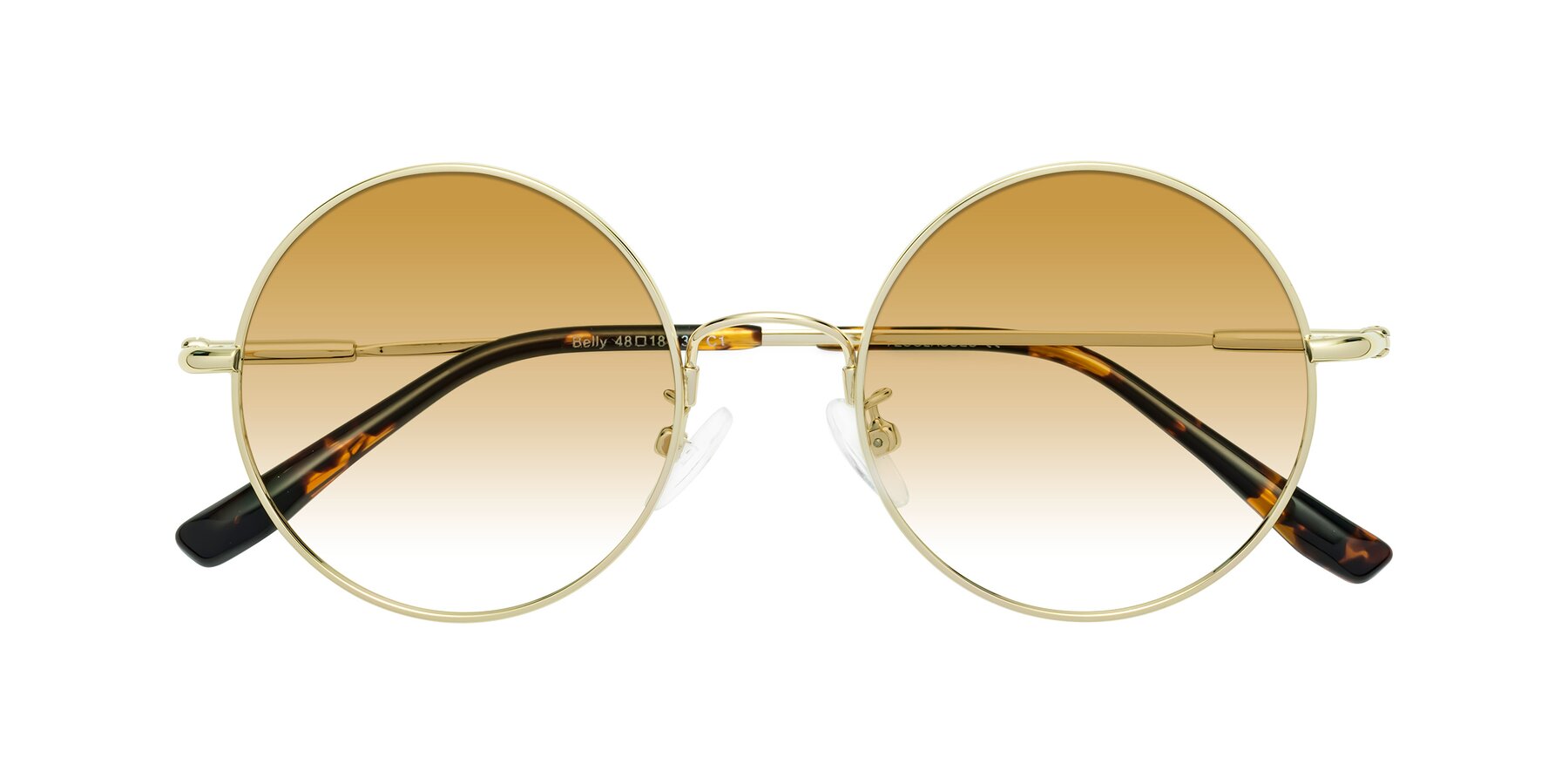 Folded Front of Belly in Gold with Champagne Gradient Lenses