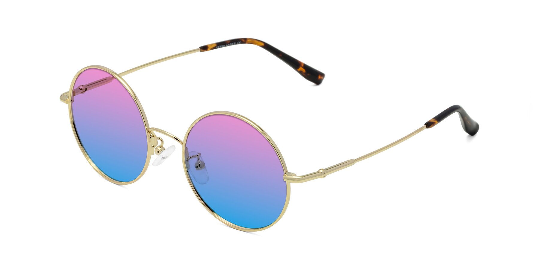 Angle of Belly in Gold with Pink / Blue Gradient Lenses
