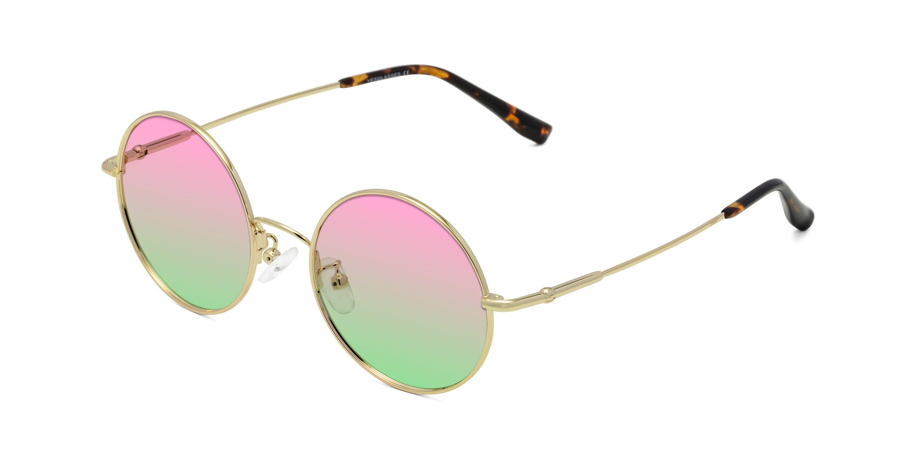 Angle of Belly in Gold with Pink / Green Gradient Lenses