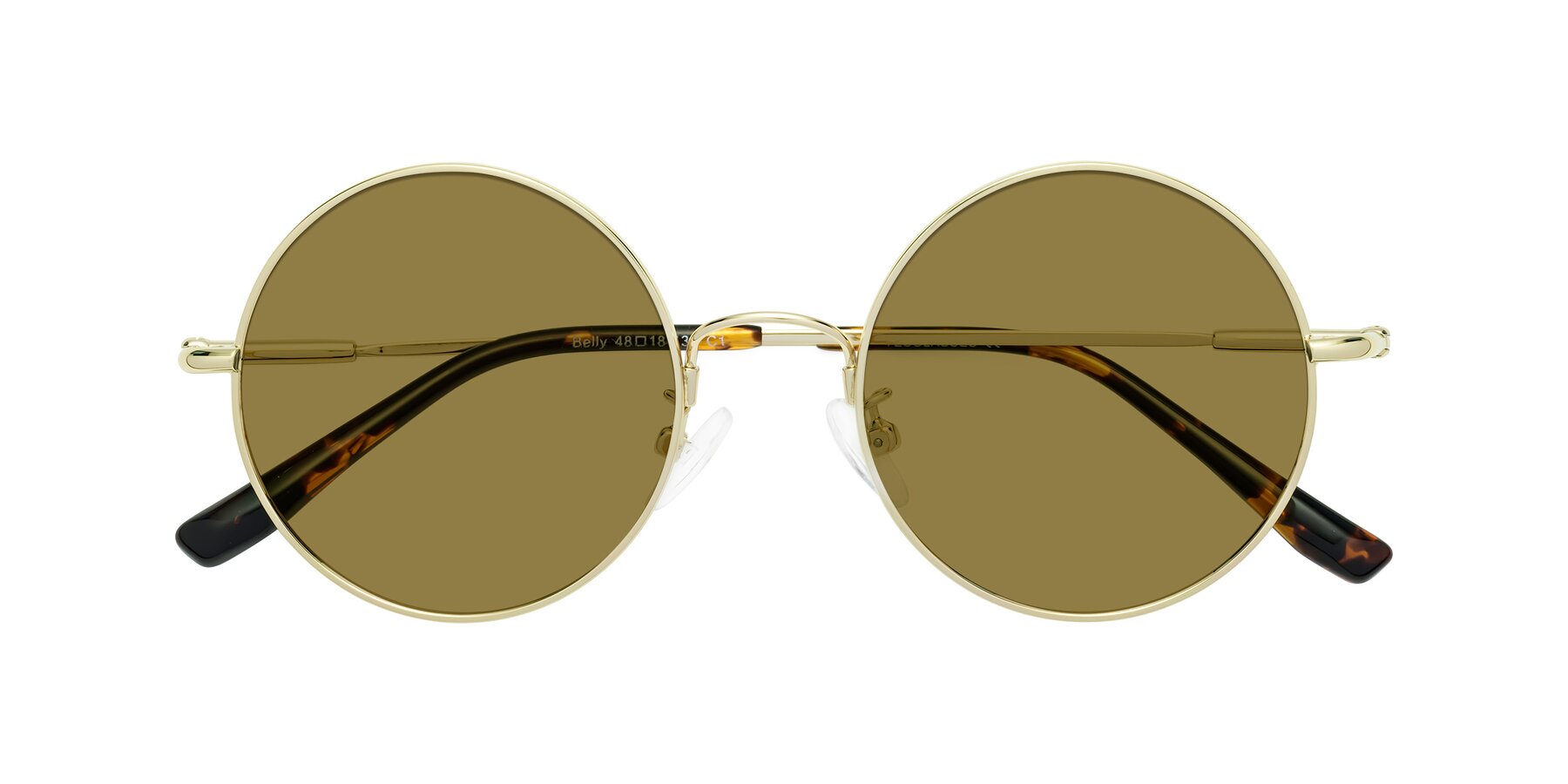 Folded Front of Belly in Gold with Brown Polarized Lenses