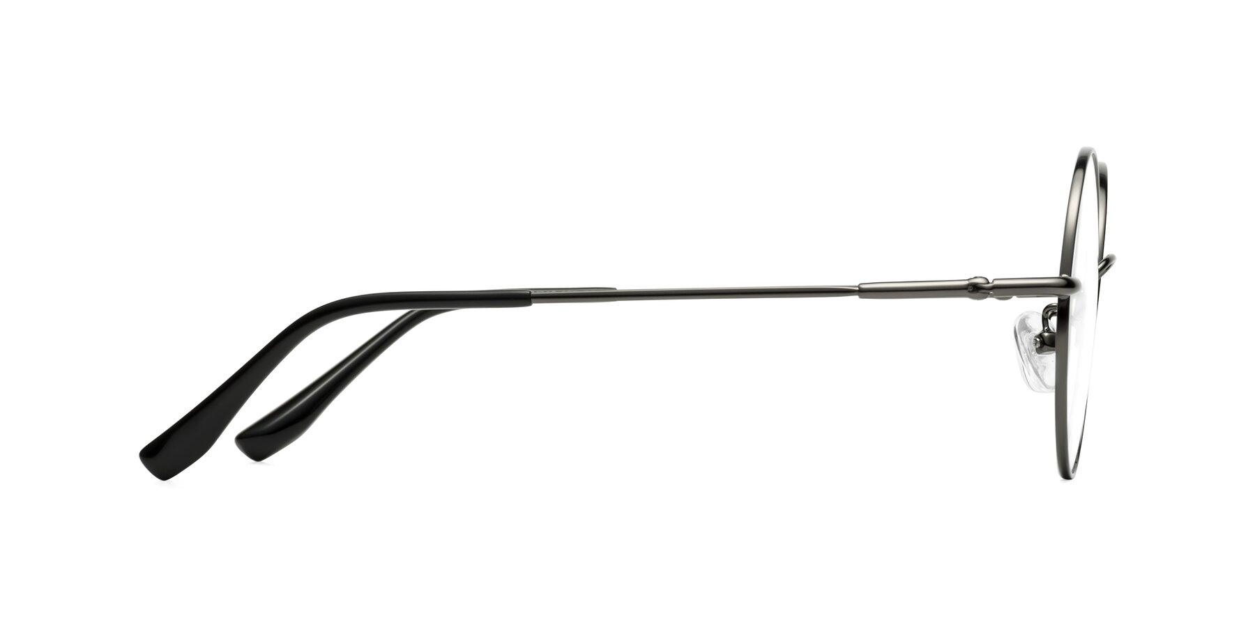 Side of Belly in Gunmetal with Clear Reading Eyeglass Lenses