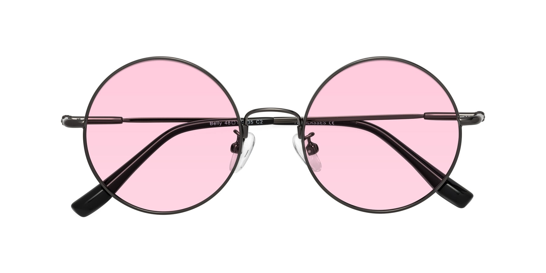 Folded Front of Belly in Gunmetal with Light Pink Tinted Lenses