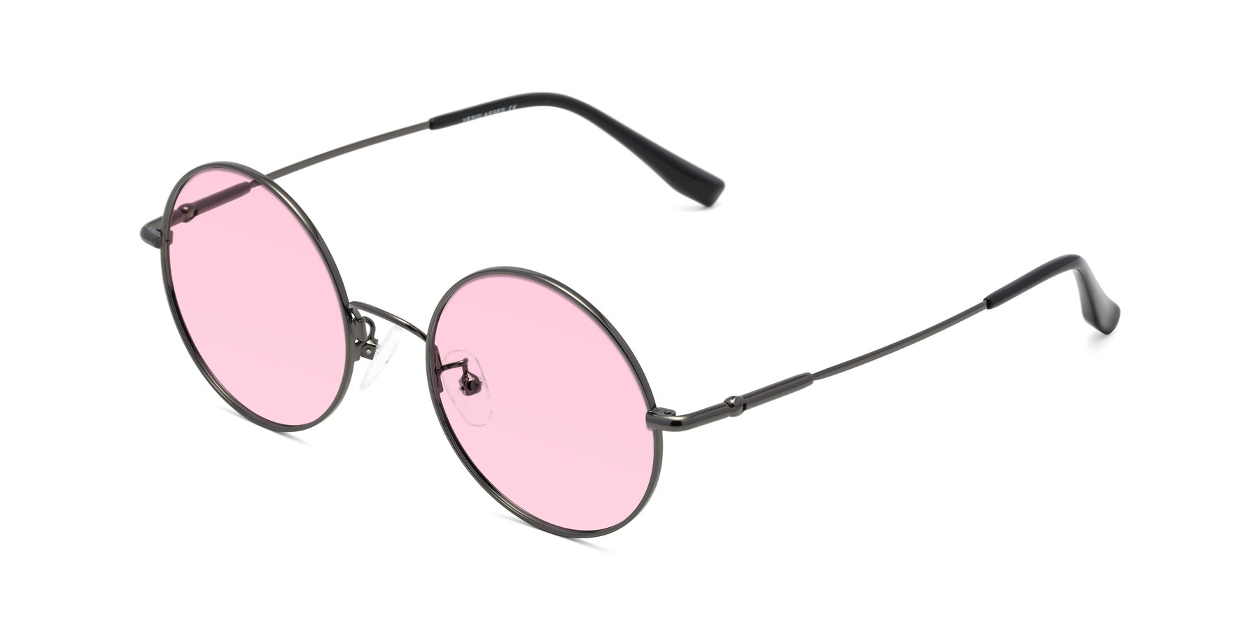 Angle of Belly in Gunmetal with Light Pink Tinted Lenses