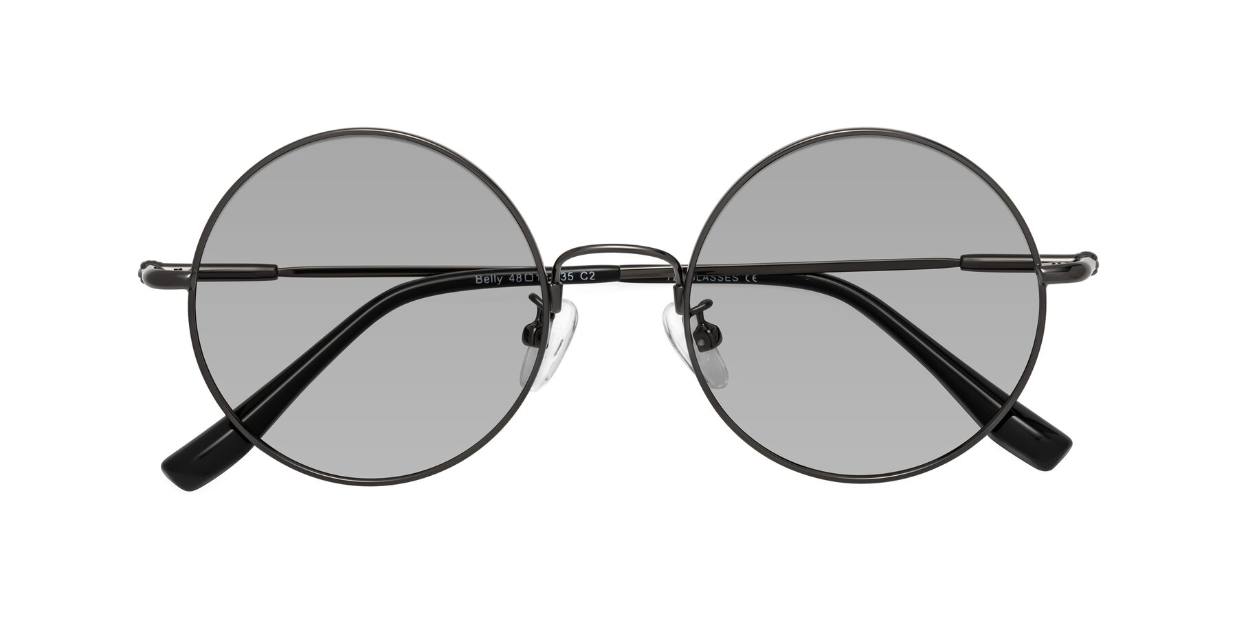 Folded Front of Belly in Gunmetal with Light Gray Tinted Lenses