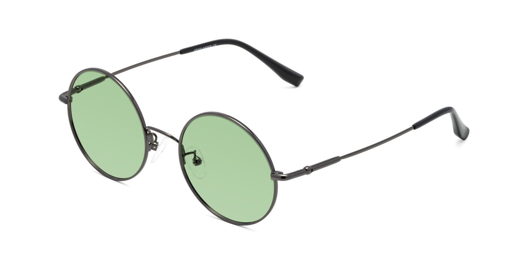 Angle of Belly in Gunmetal with Medium Green Tinted Lenses