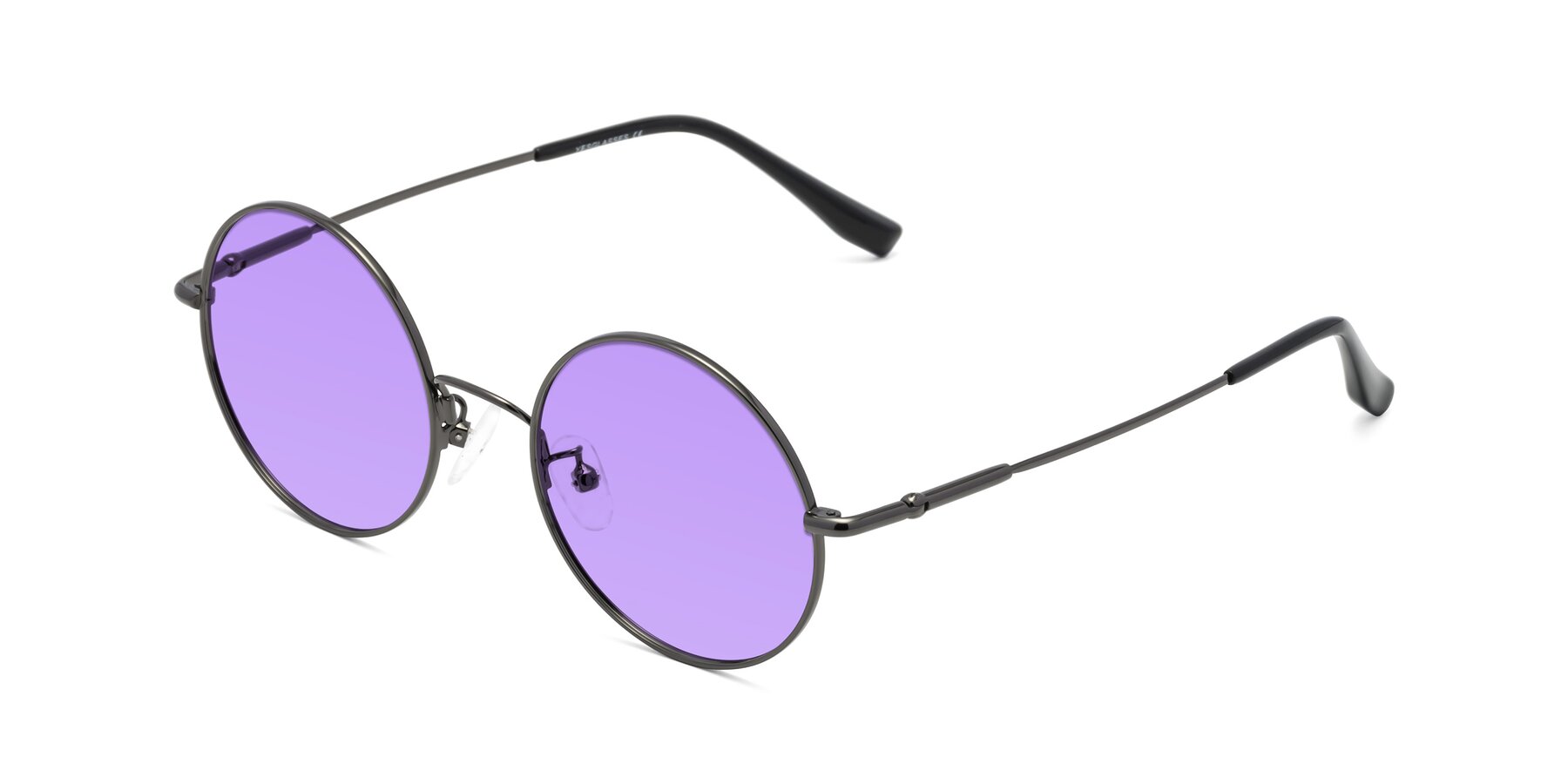 Angle of Belly in Gunmetal with Medium Purple Tinted Lenses