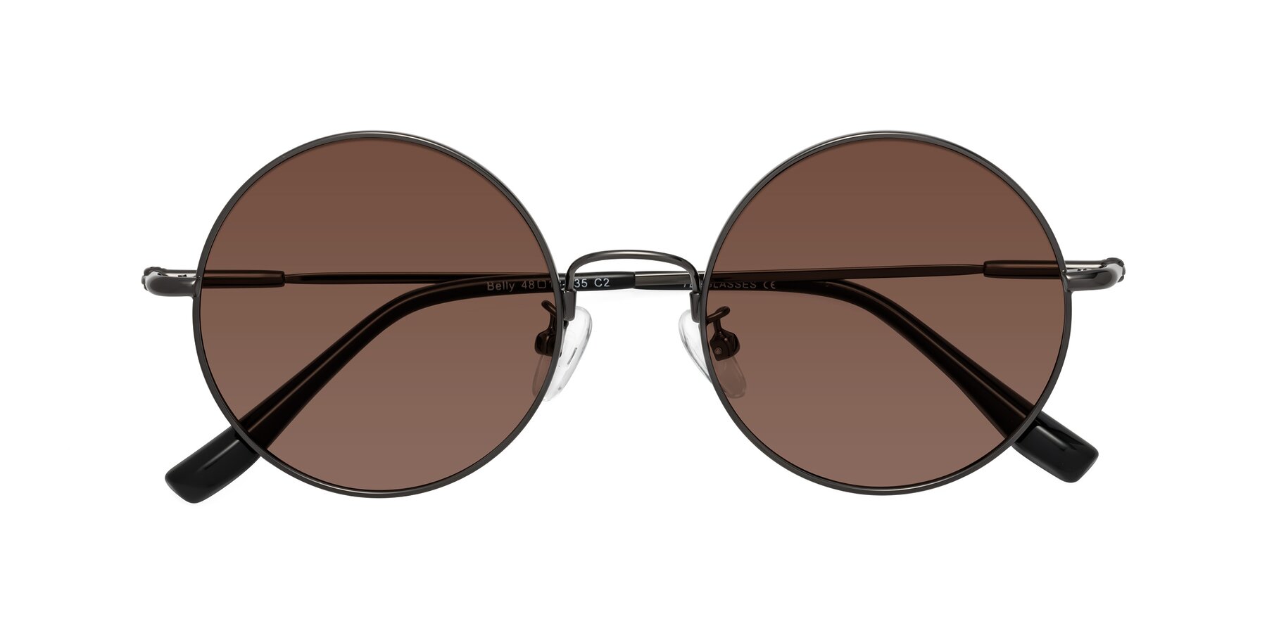 Folded Front of Belly in Gunmetal with Brown Tinted Lenses
