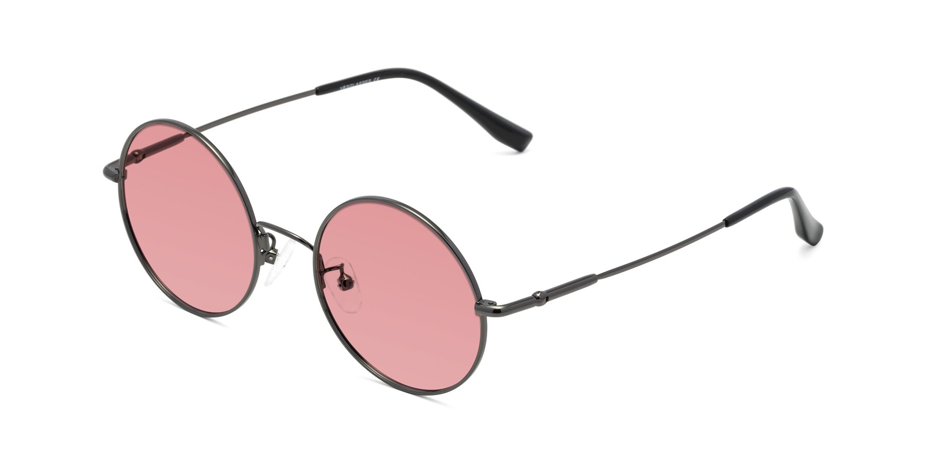 Angle of Belly in Gunmetal with Medium Garnet Tinted Lenses