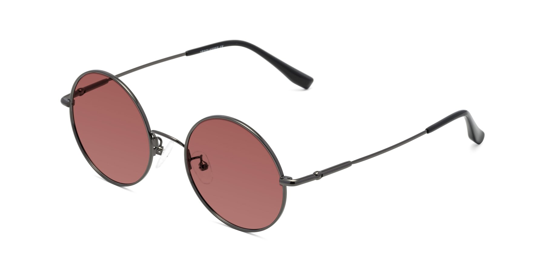 Angle of Belly in Gunmetal with Garnet Tinted Lenses