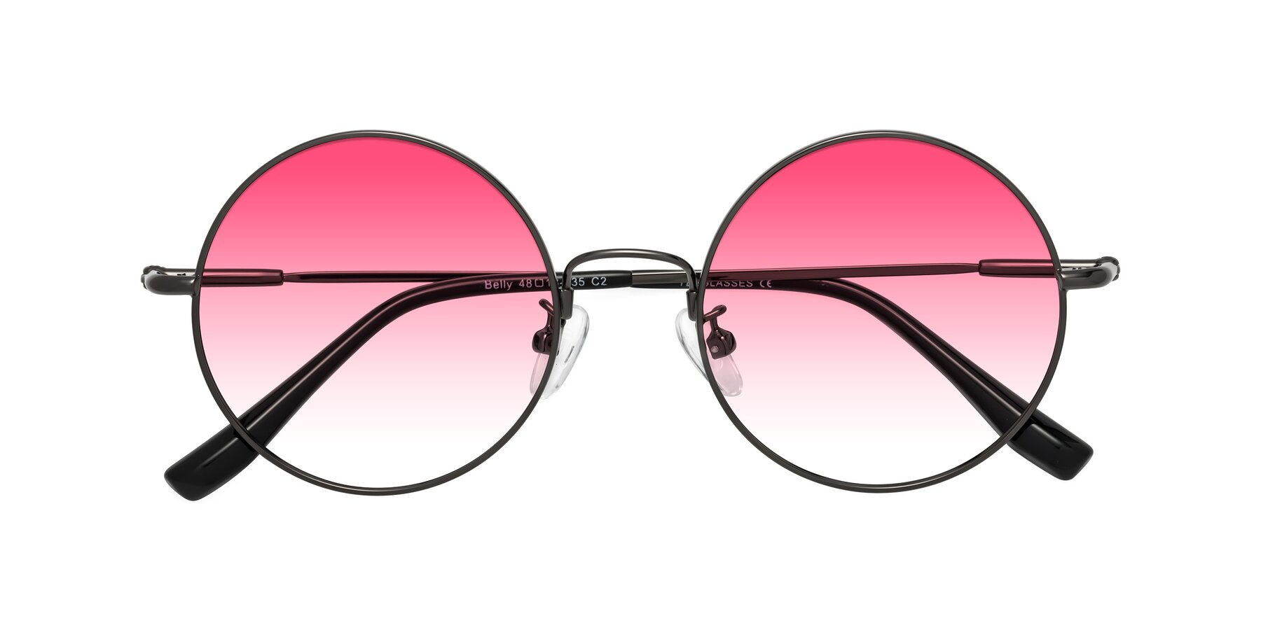 Folded Front of Belly in Gunmetal with Pink Gradient Lenses