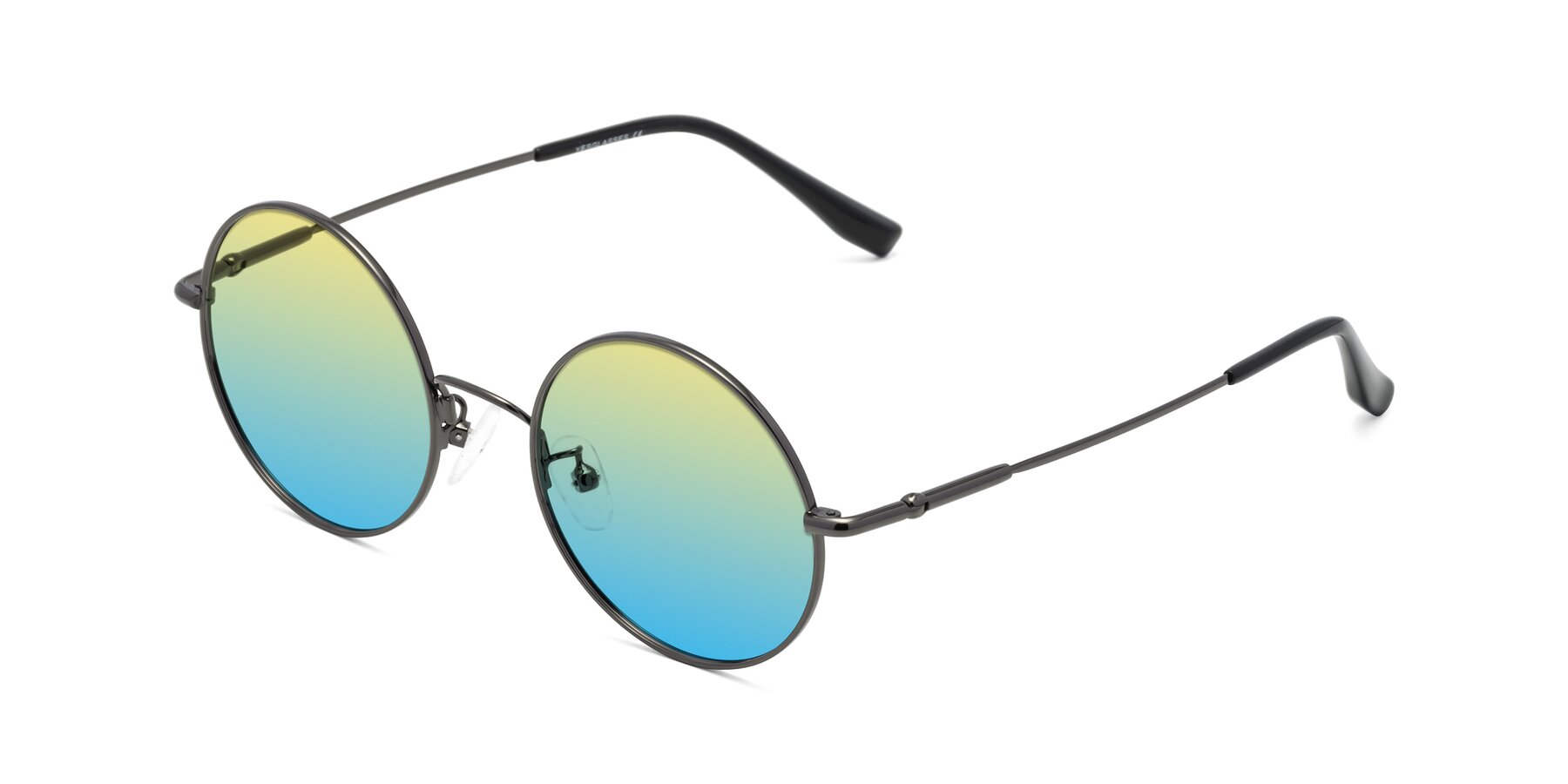 Angle of Belly in Gunmetal with Yellow / Blue Gradient Lenses