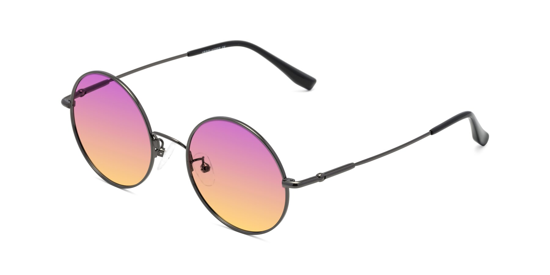 Angle of Belly in Gunmetal with Purple / Yellow Gradient Lenses