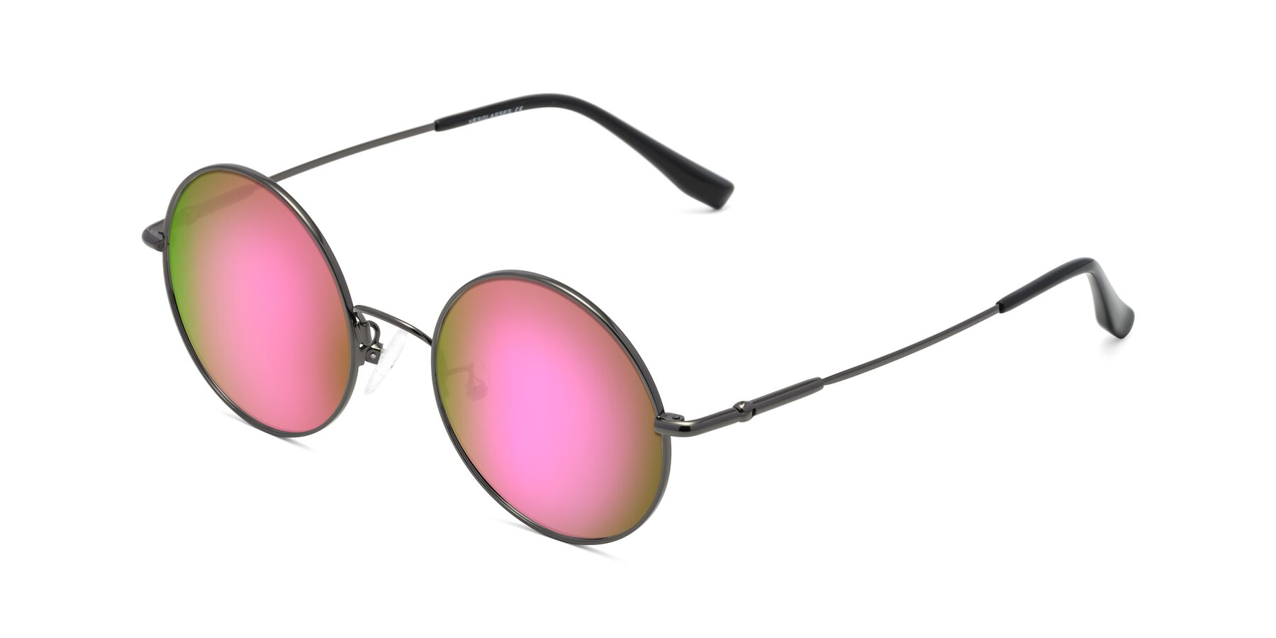 Angle of Belly in Gunmetal with Pink Mirrored Lenses