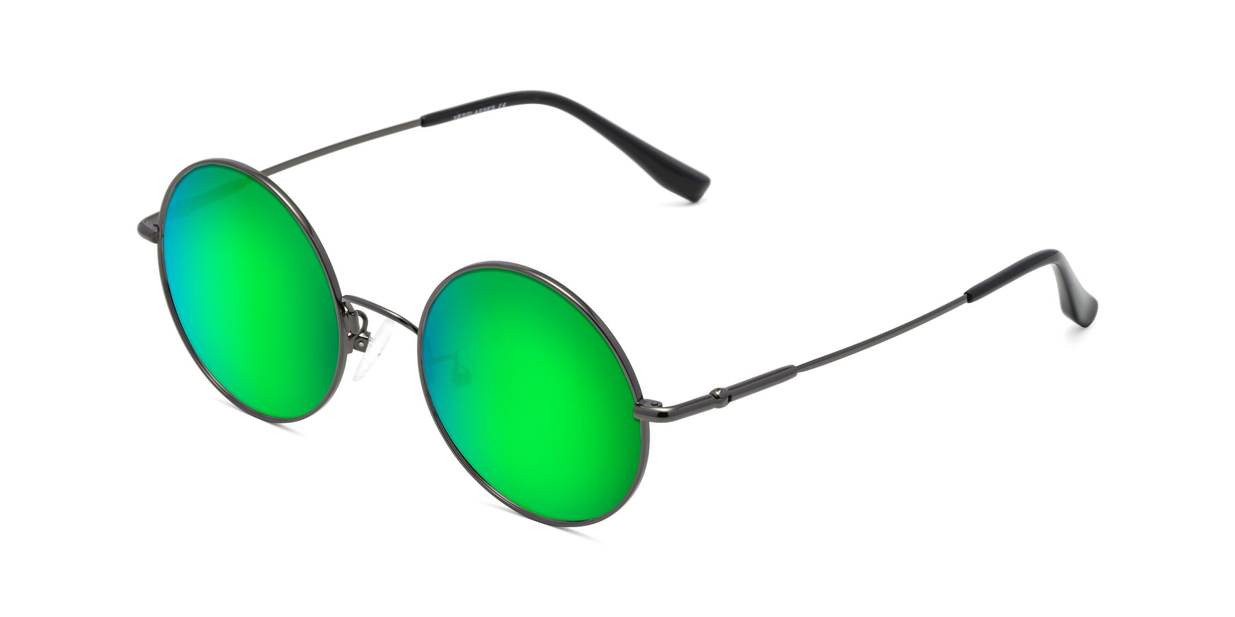 Angle of Belly in Gunmetal with Green Mirrored Lenses