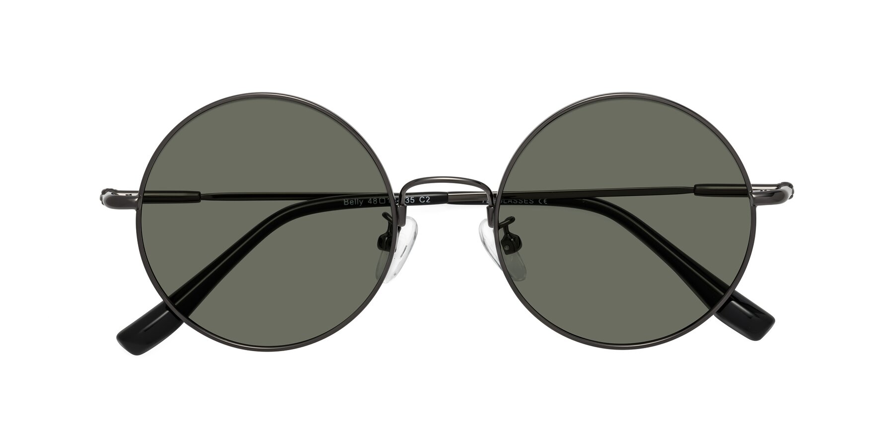 Folded Front of Belly in Gunmetal with Gray Polarized Lenses