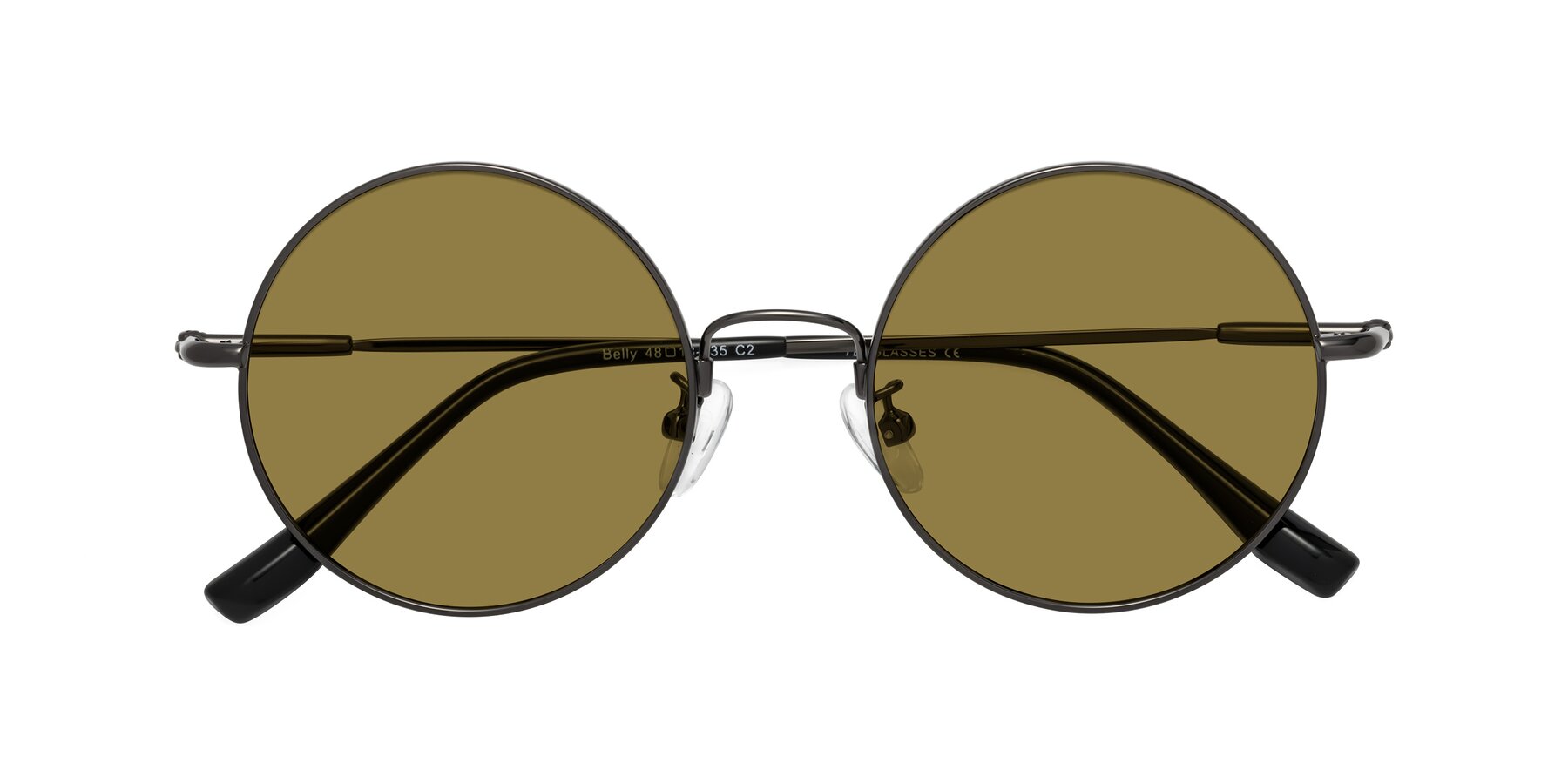 Folded Front of Belly in Gunmetal with Brown Polarized Lenses