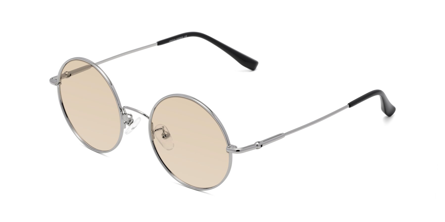 Angle of Belly in Silver with Light Brown Tinted Lenses