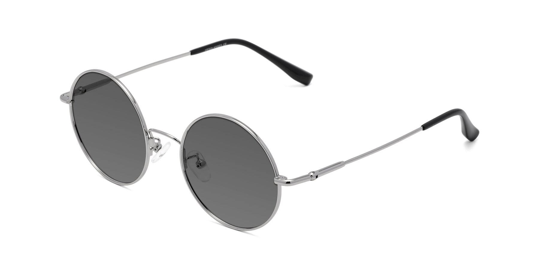 Angle of Belly in Silver with Medium Gray Tinted Lenses