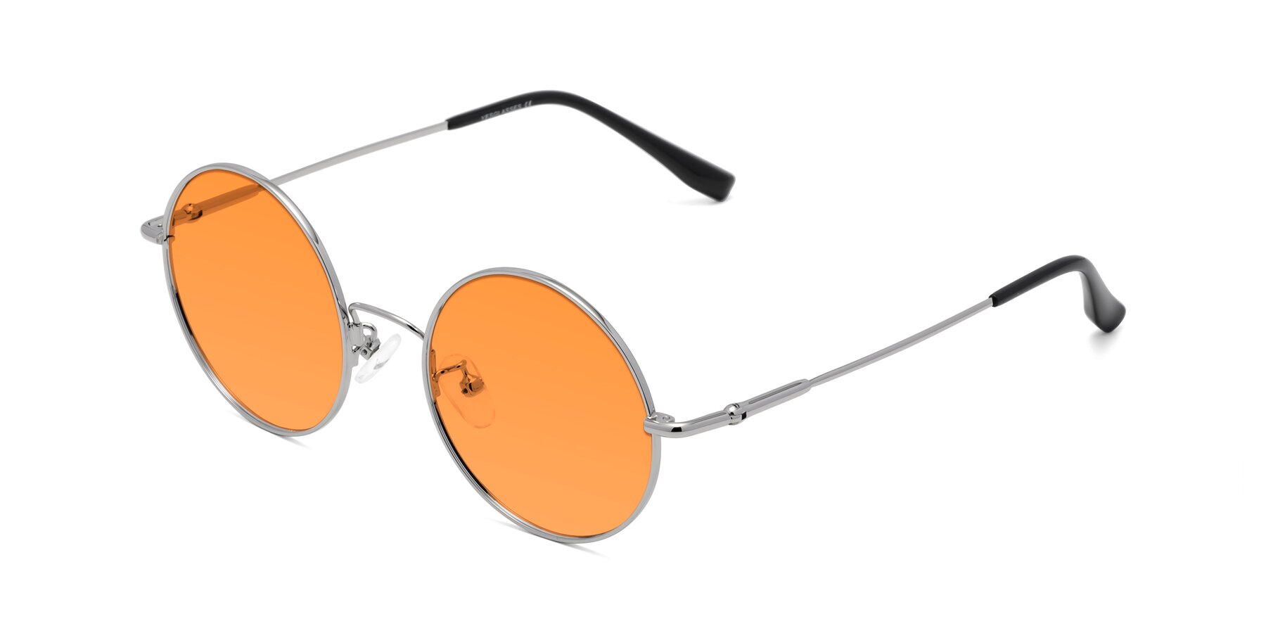 Angle of Belly in Silver with Orange Tinted Lenses