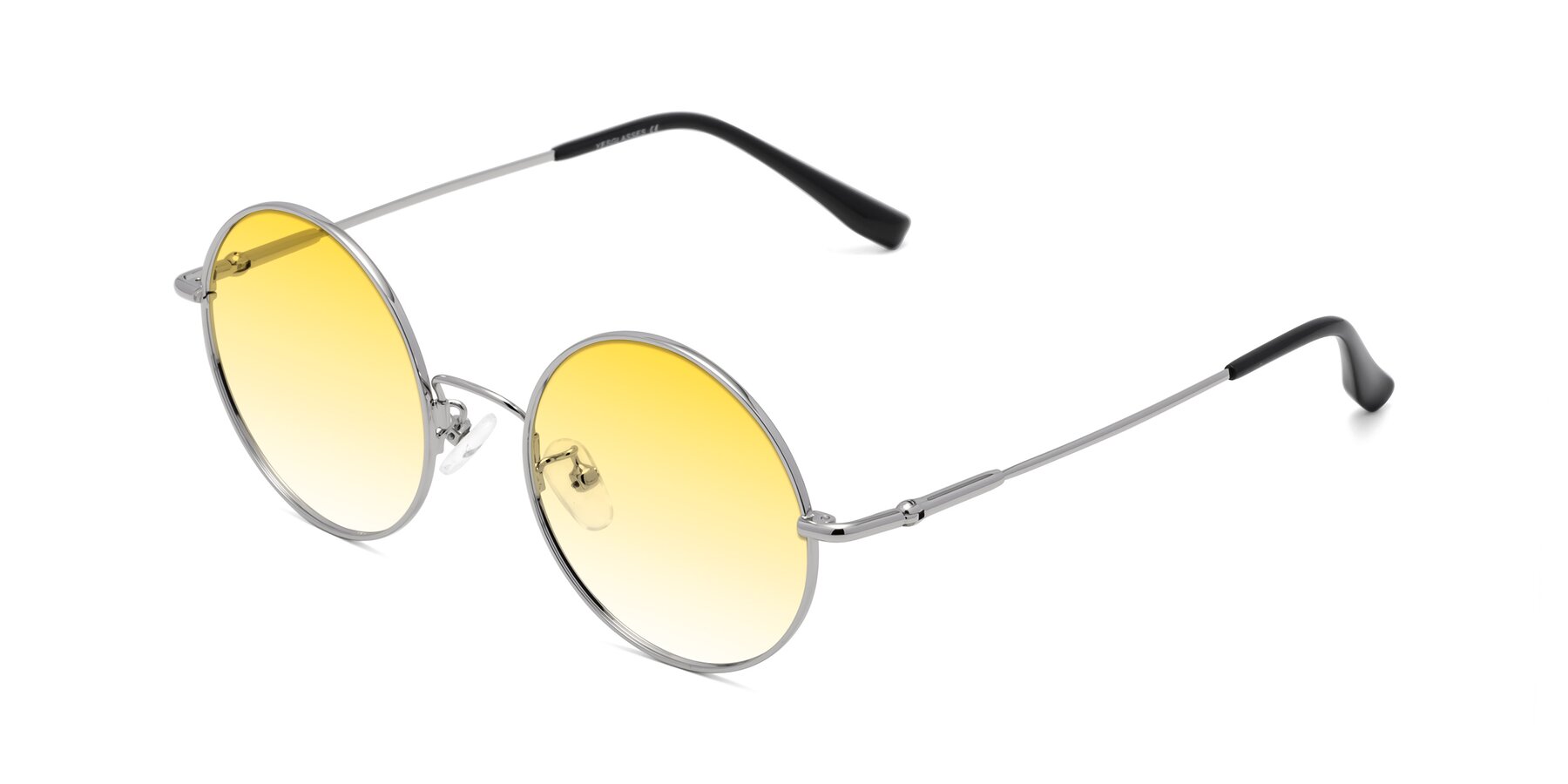 Angle of Belly in Silver with Yellow Gradient Lenses