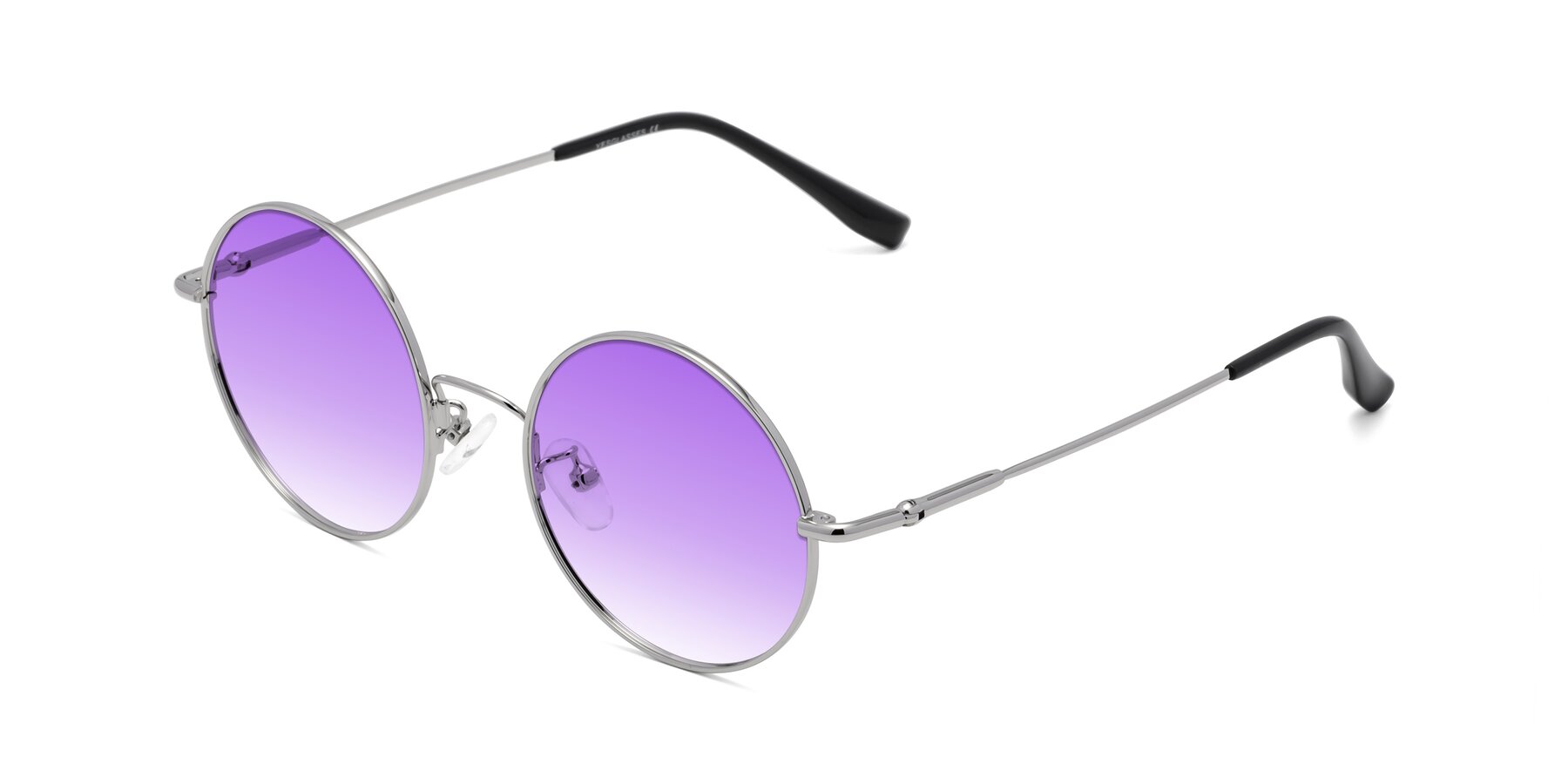 Angle of Belly in Silver with Purple Gradient Lenses