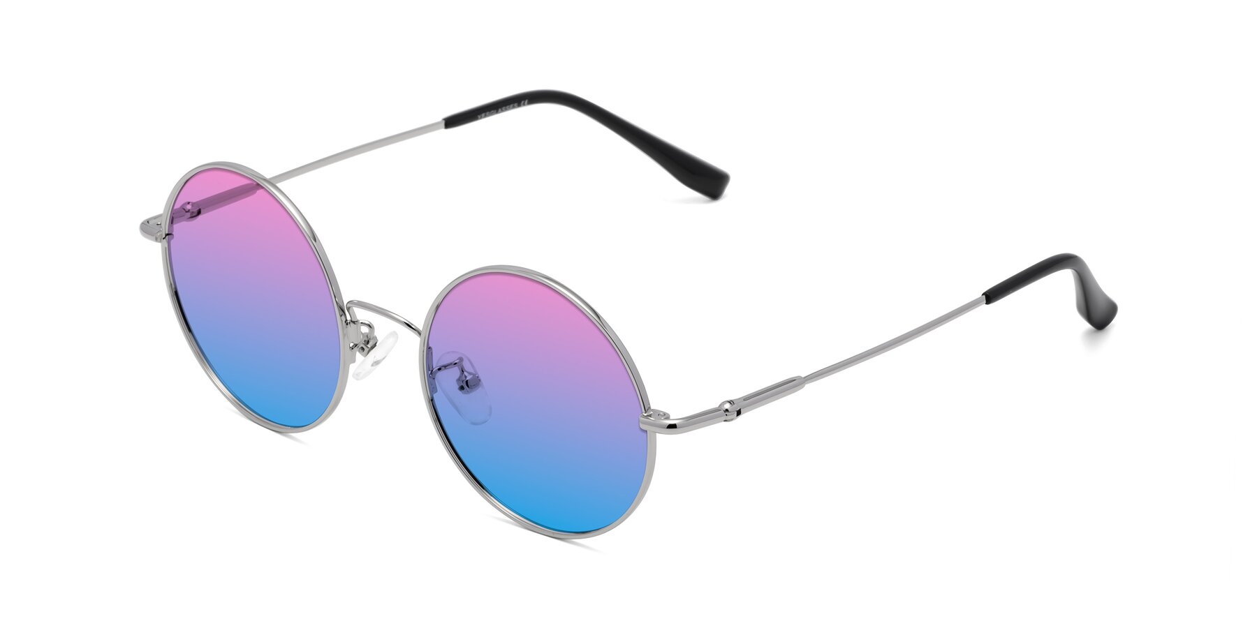 Angle of Belly in Silver with Pink / Blue Gradient Lenses