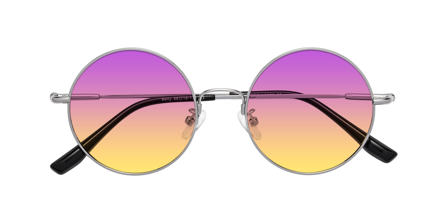 Folded Front of Belly in Silver with Purple / Yellow Gradient Lenses