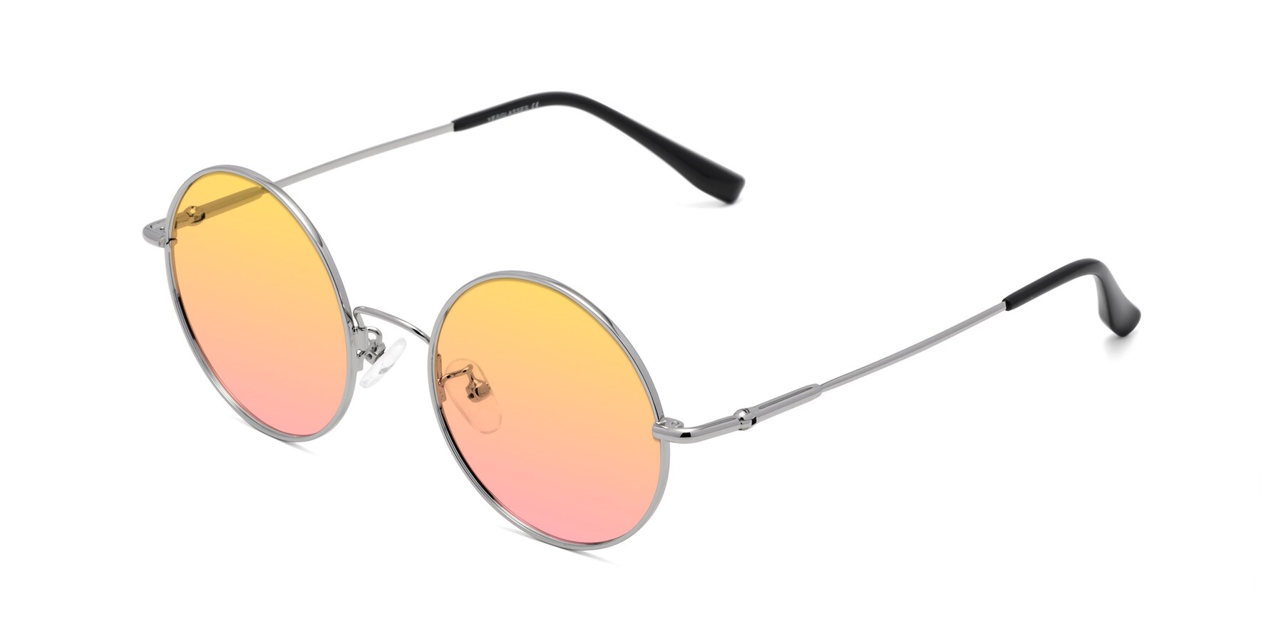 Angle of Belly in Silver with Yellow / Pink Gradient Lenses