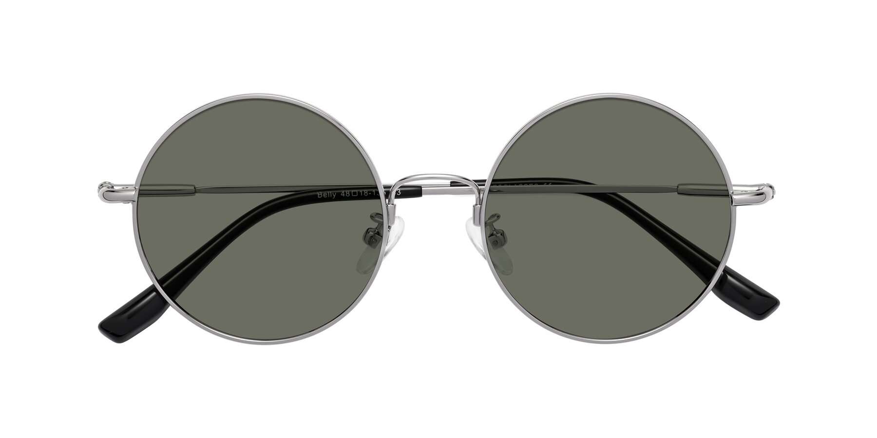 Folded Front of Belly in Silver with Gray Polarized Lenses