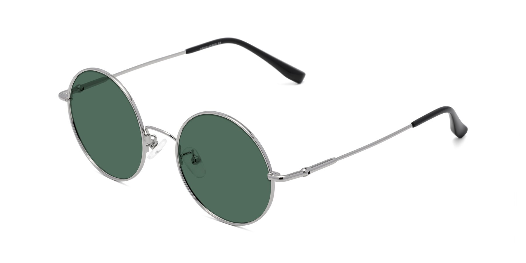 Angle of Belly in Silver with Green Polarized Lenses