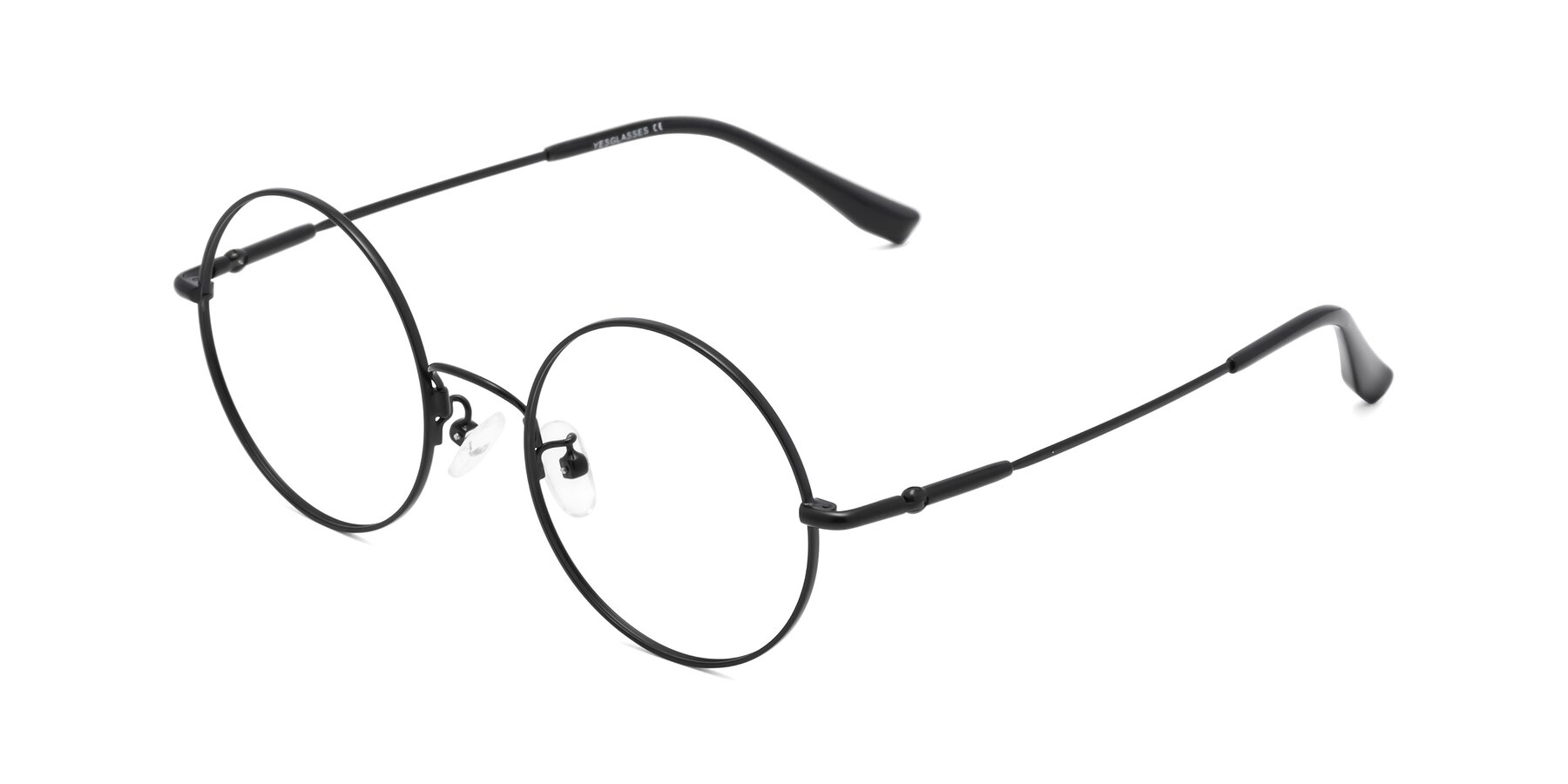 Angle of Belly in Black with Clear Reading Eyeglass Lenses