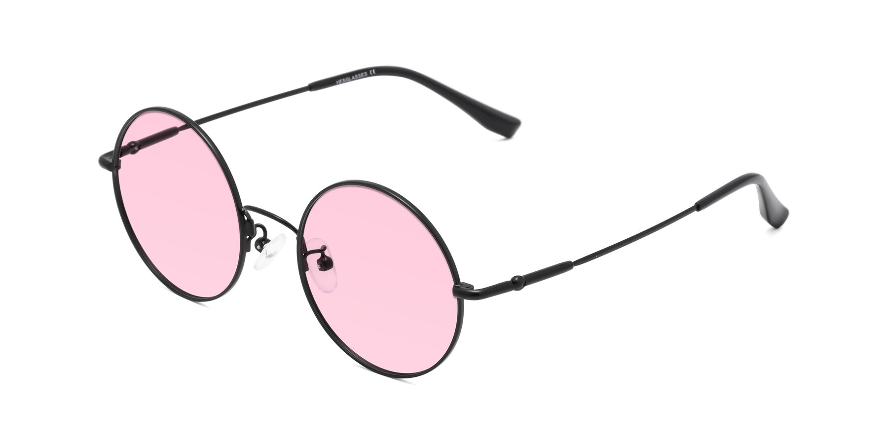 Angle of Belly in Black with Light Pink Tinted Lenses