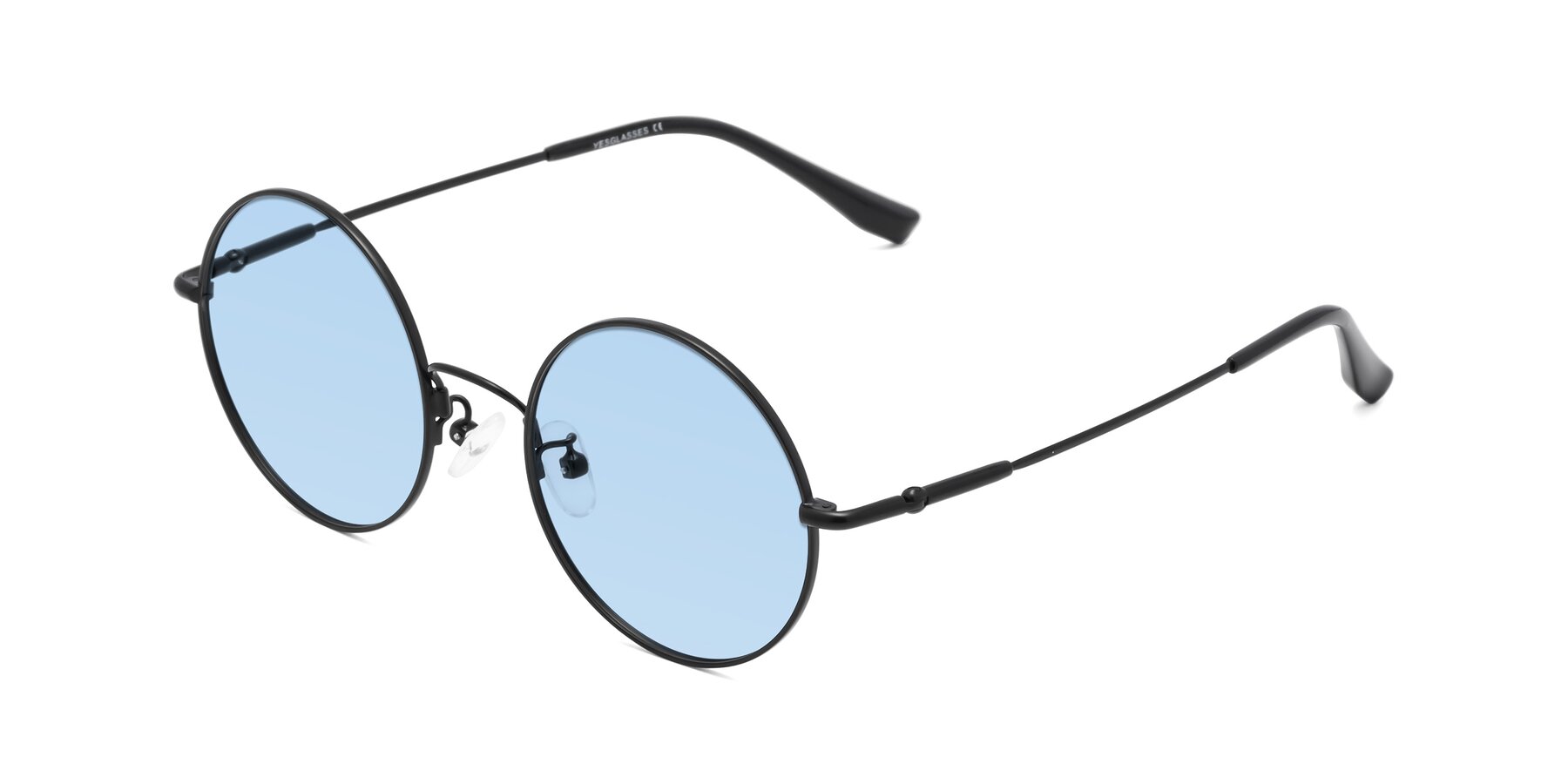Angle of Belly in Black with Light Blue Tinted Lenses