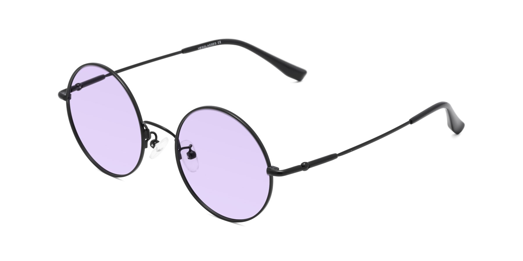 Angle of Belly in Black with Light Purple Tinted Lenses