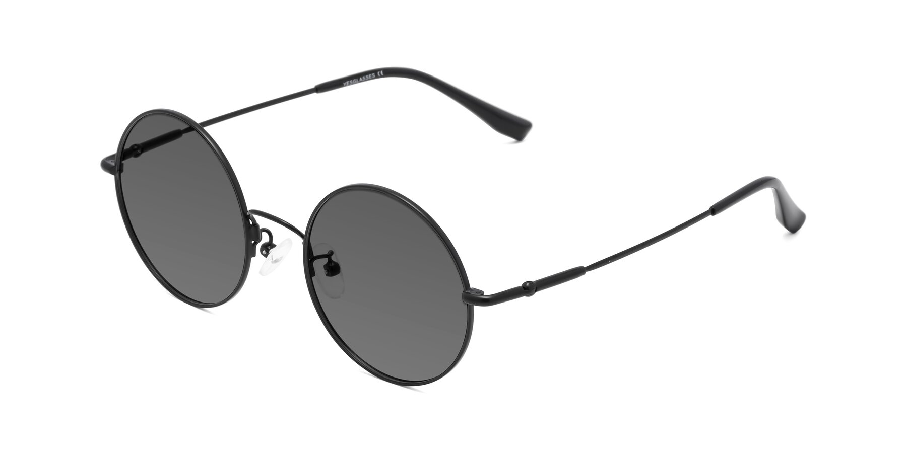 Angle of Belly in Black with Medium Gray Tinted Lenses
