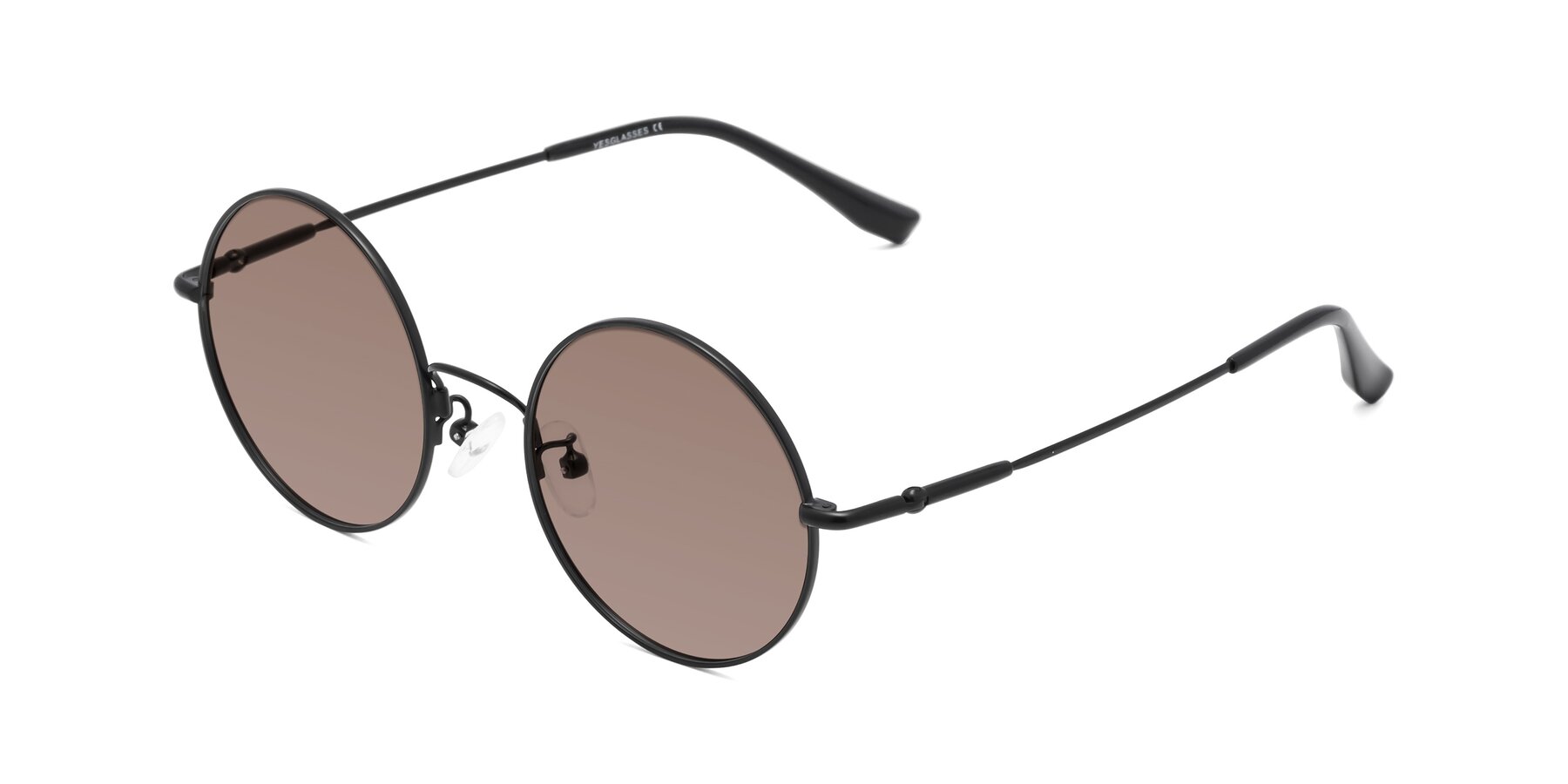 Angle of Belly in Black with Medium Brown Tinted Lenses