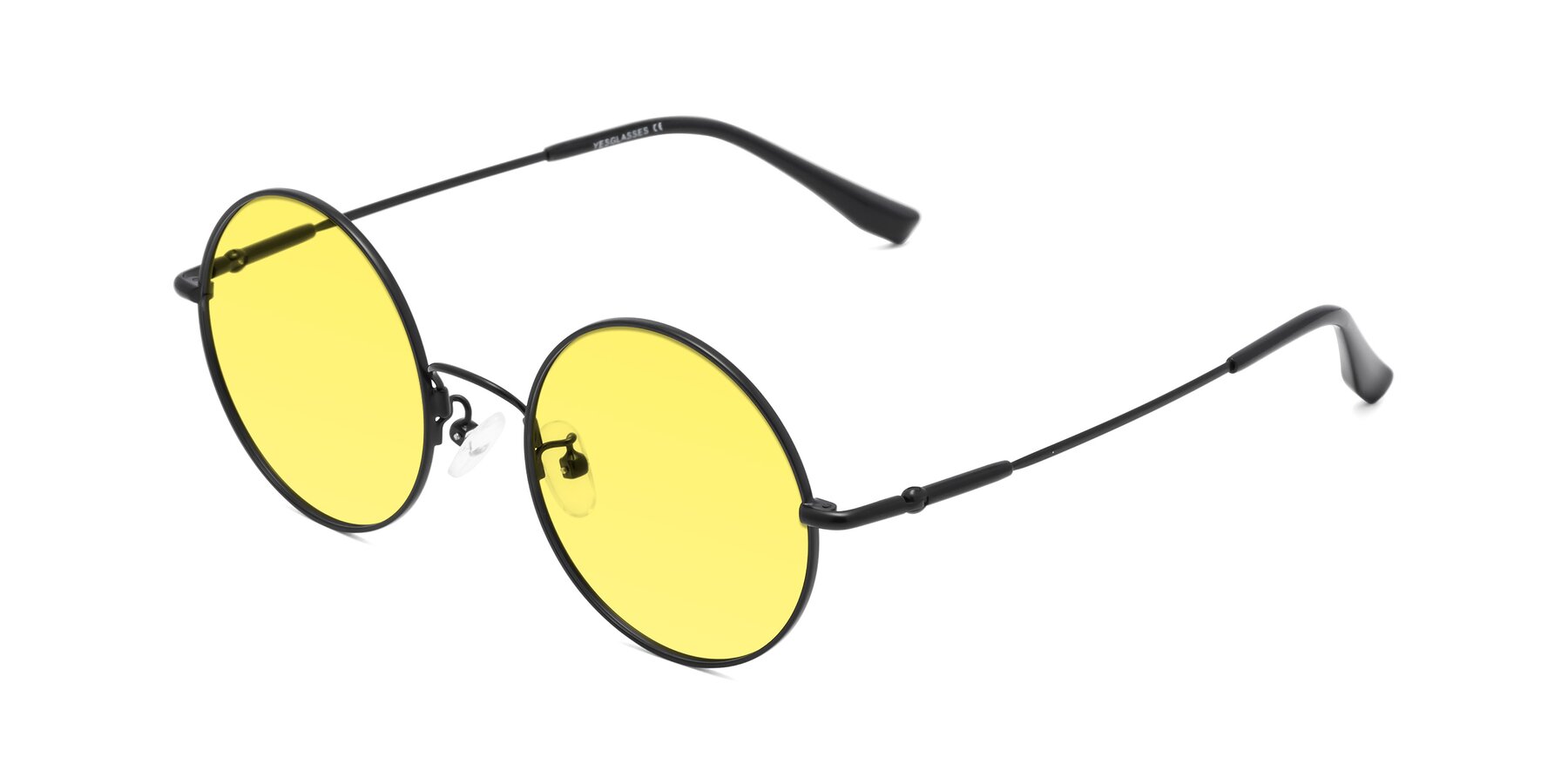 Angle of Belly in Black with Medium Yellow Tinted Lenses