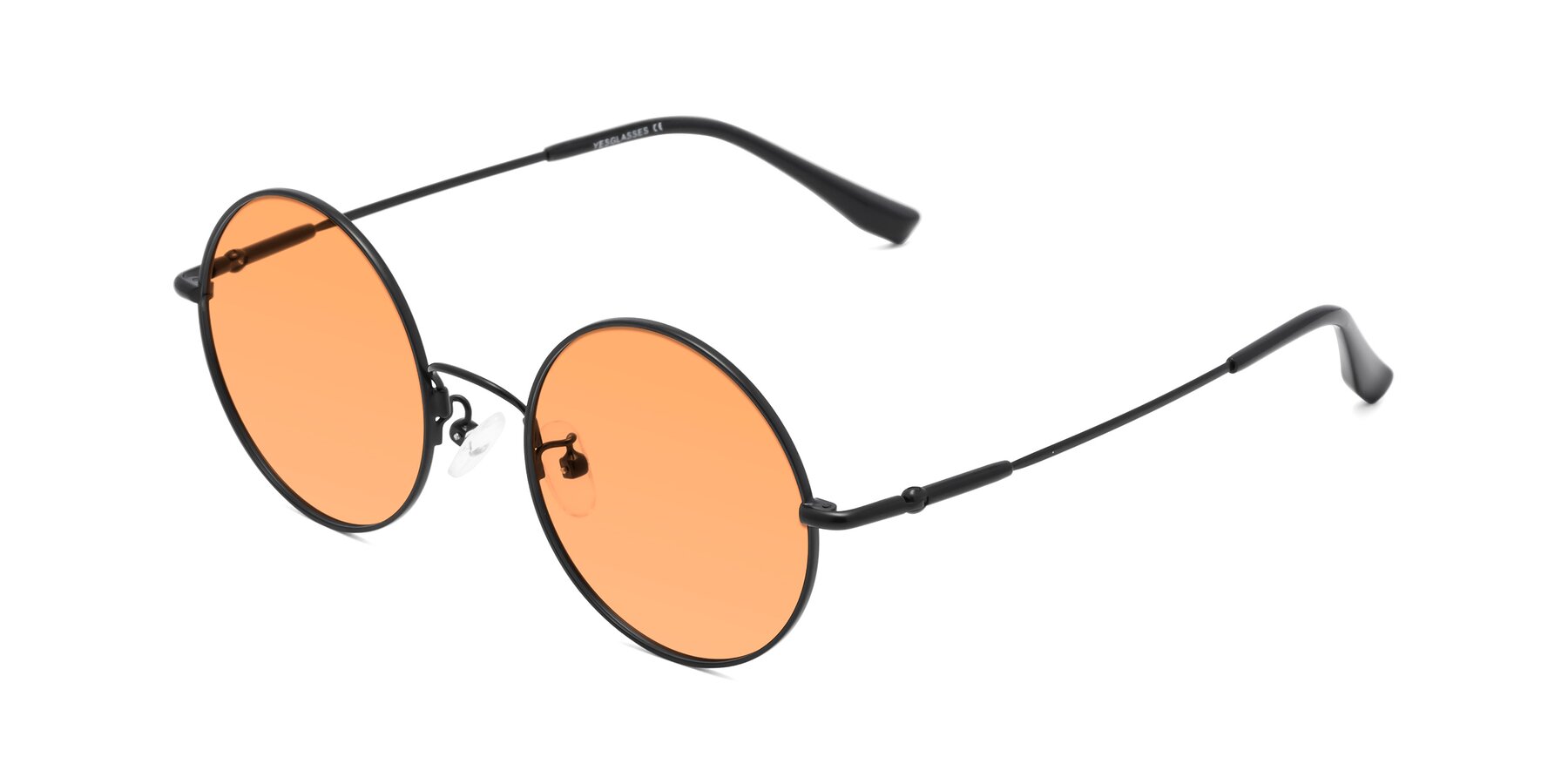 Angle of Belly in Black with Medium Orange Tinted Lenses