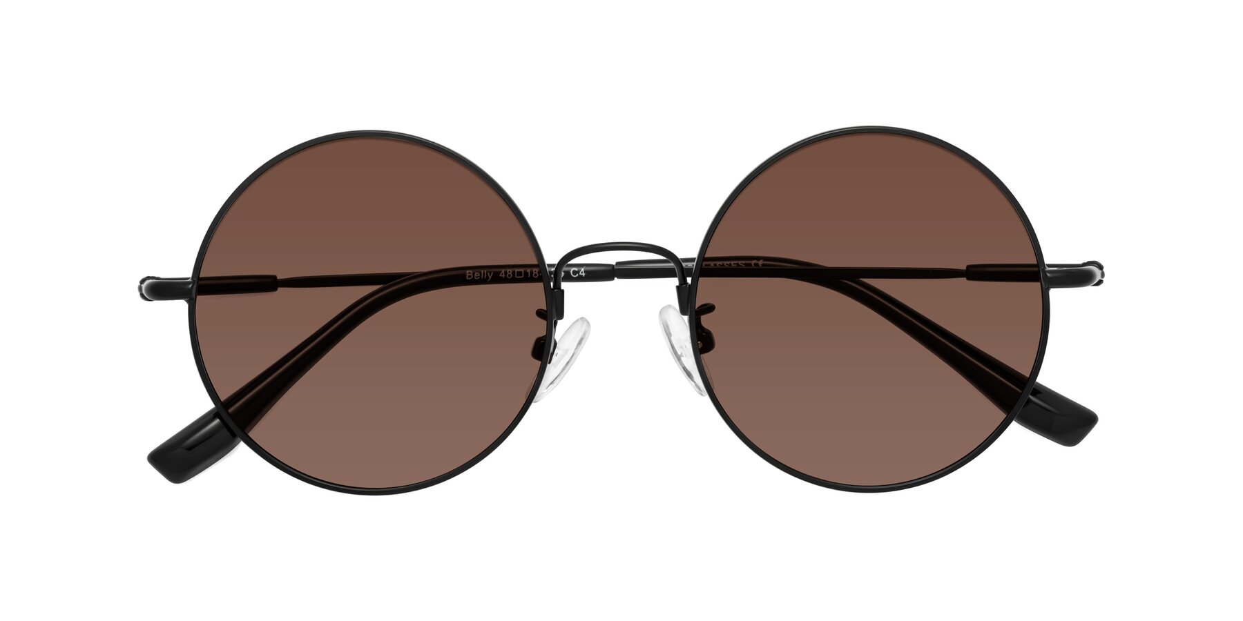 Folded Front of Belly in Black with Brown Tinted Lenses