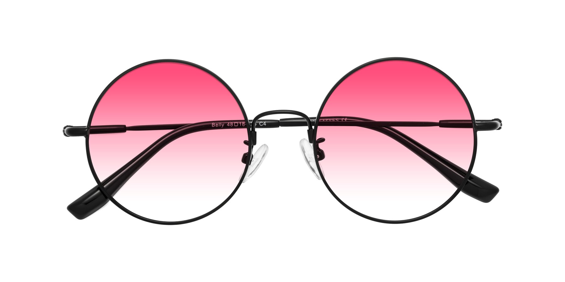 Folded Front of Belly in Black with Pink Gradient Lenses