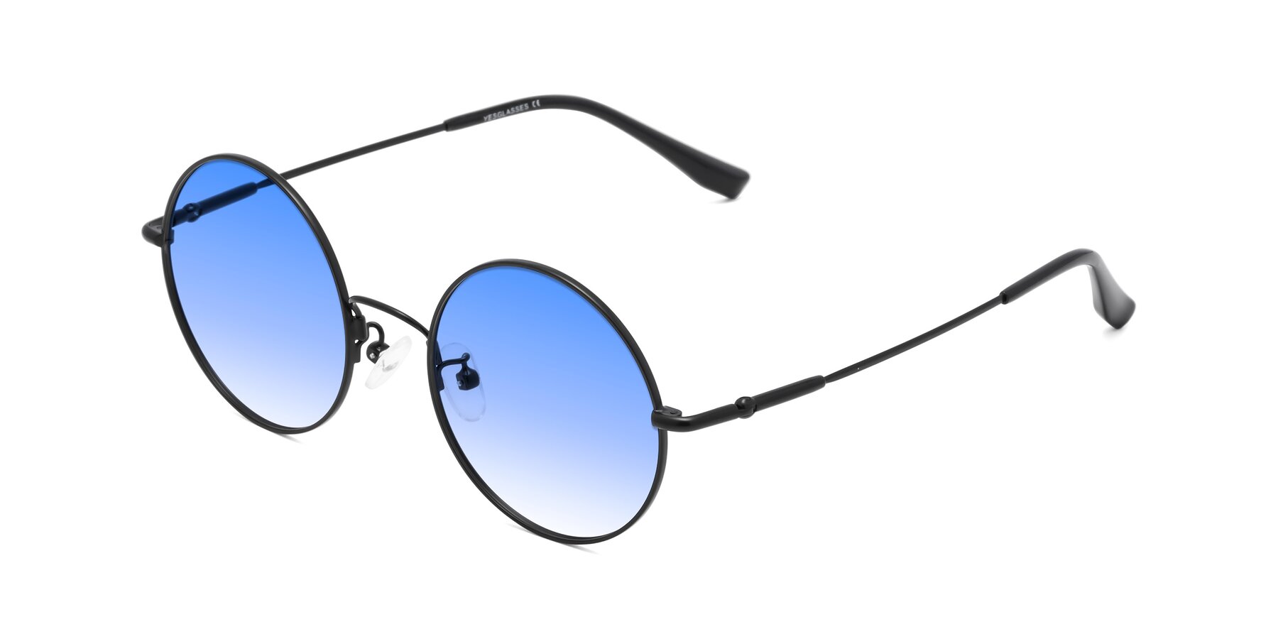 Angle of Belly in Black with Blue Gradient Lenses