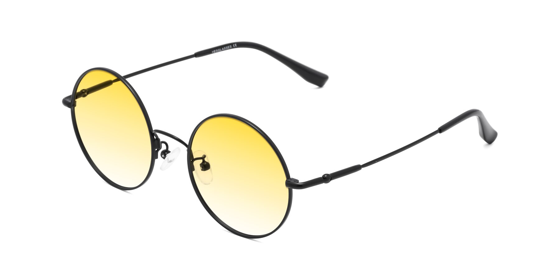 Angle of Belly in Black with Yellow Gradient Lenses