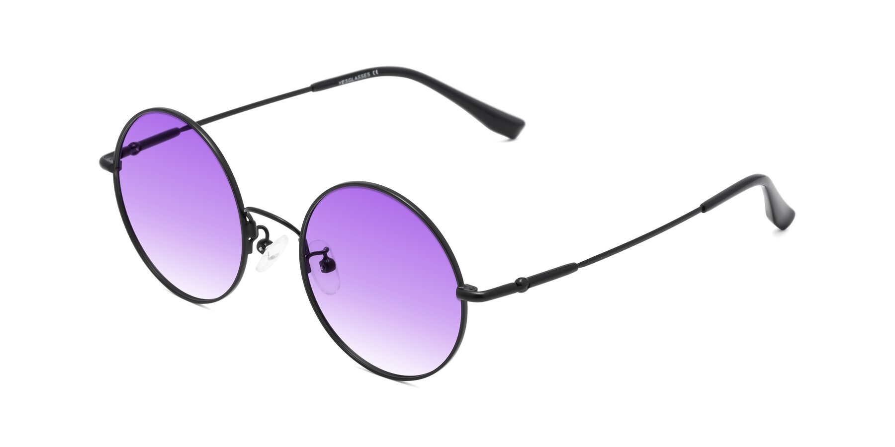 Angle of Belly in Black with Purple Gradient Lenses