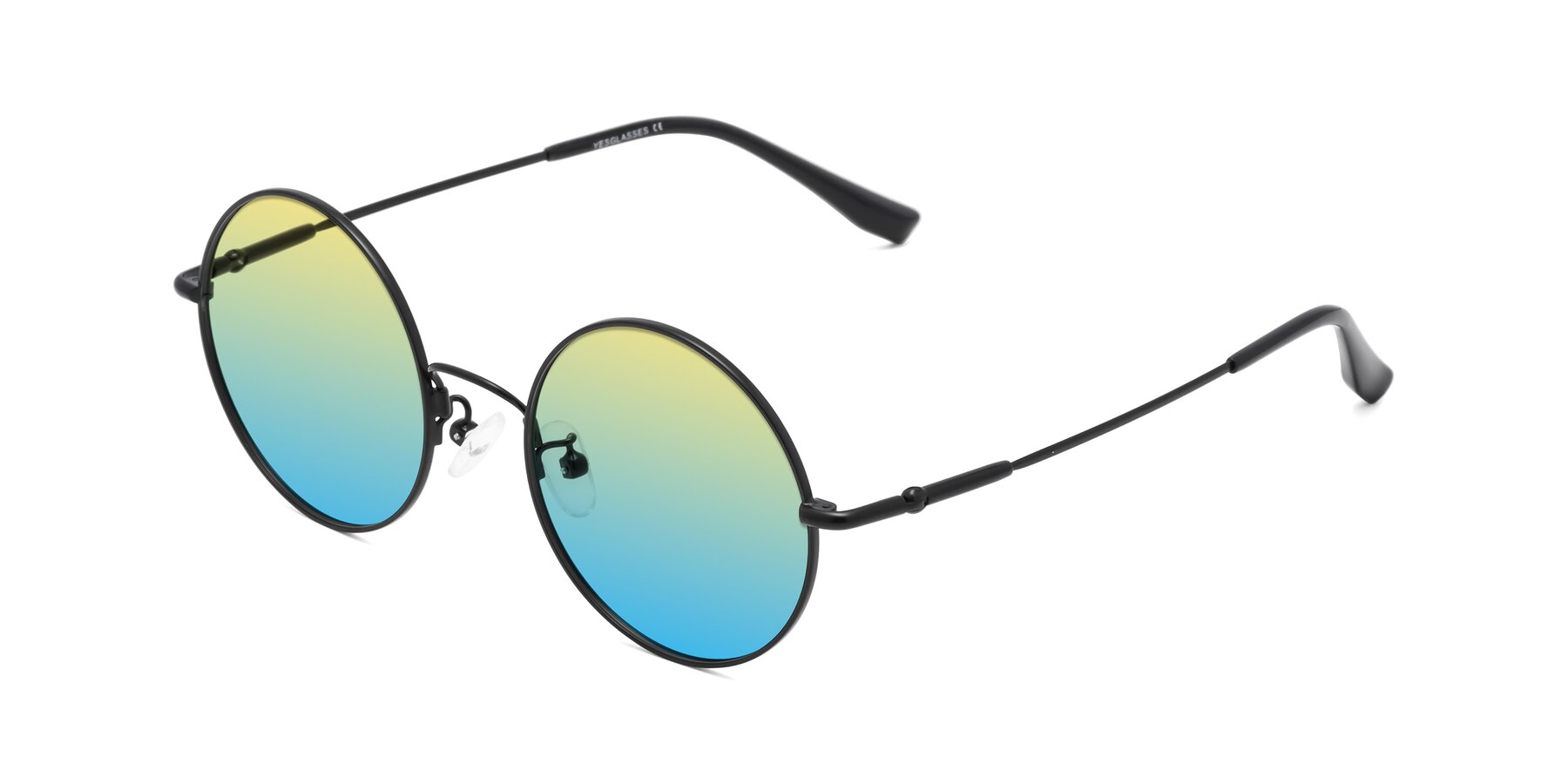 Angle of Belly in Black with Yellow / Blue Gradient Lenses
