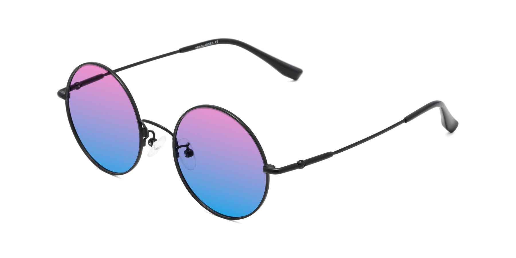 Angle of Belly in Black with Pink / Blue Gradient Lenses