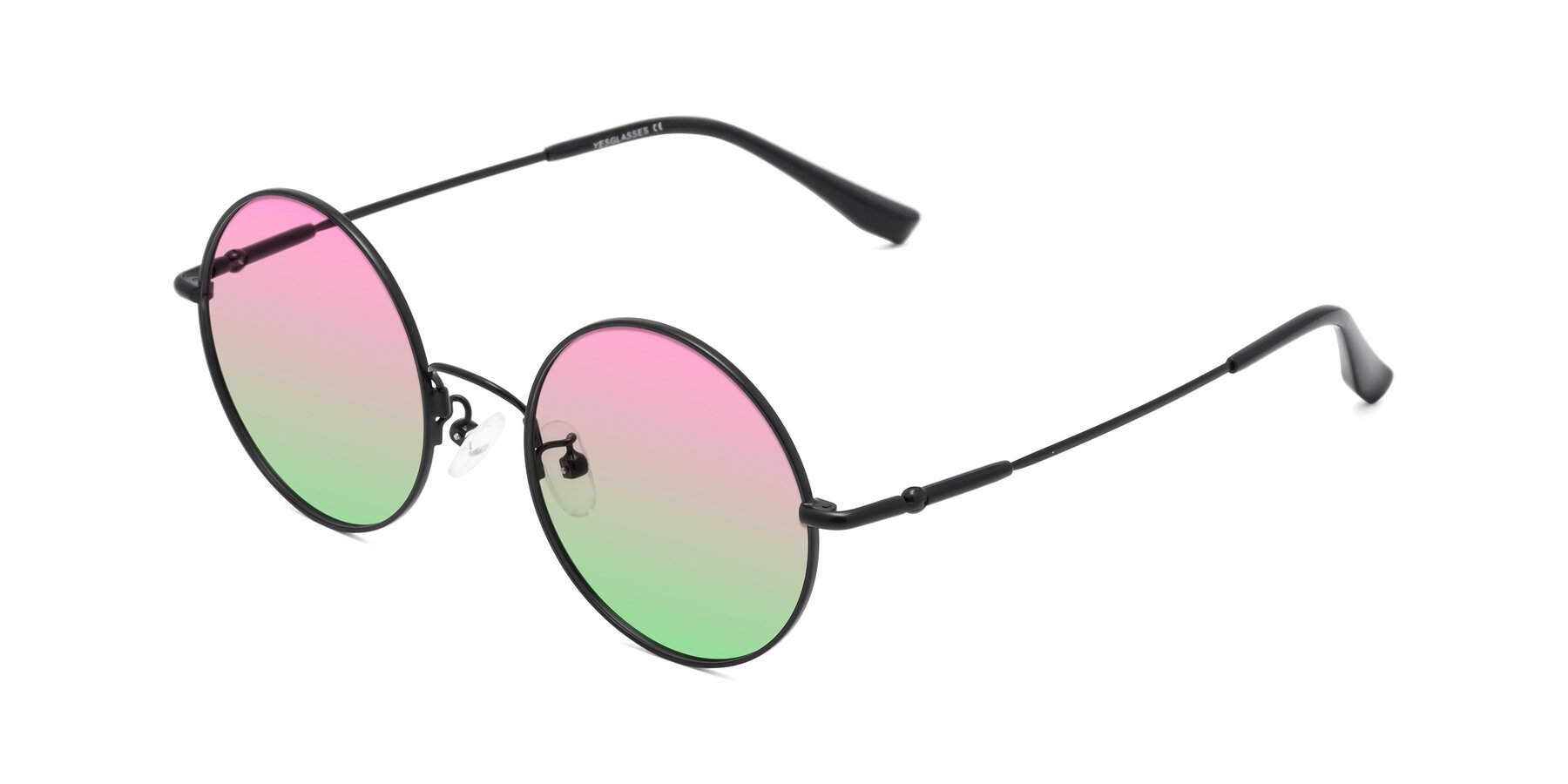 Angle of Belly in Black with Pink / Green Gradient Lenses