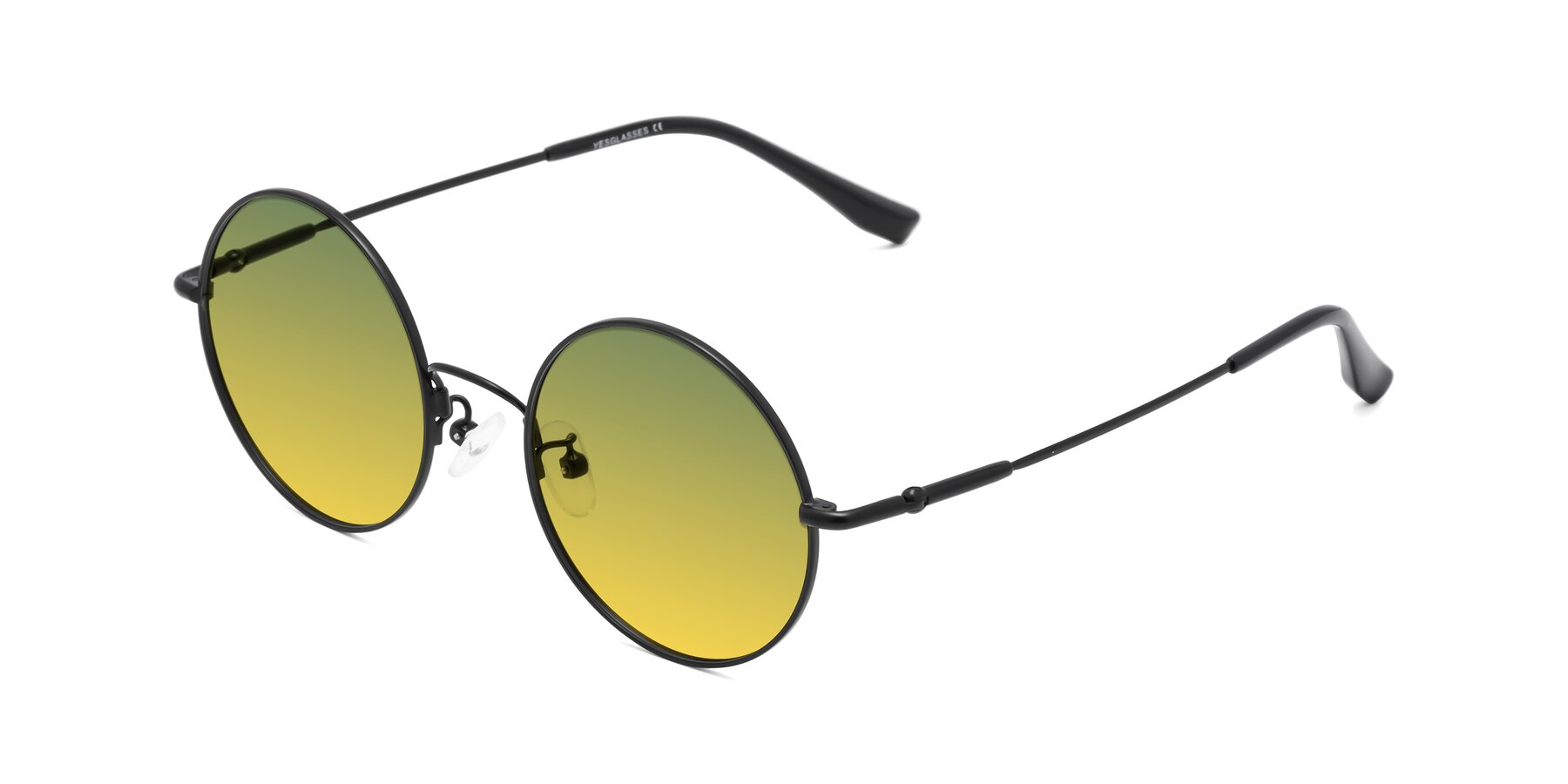 Angle of Belly in Black with Green / Yellow Gradient Lenses