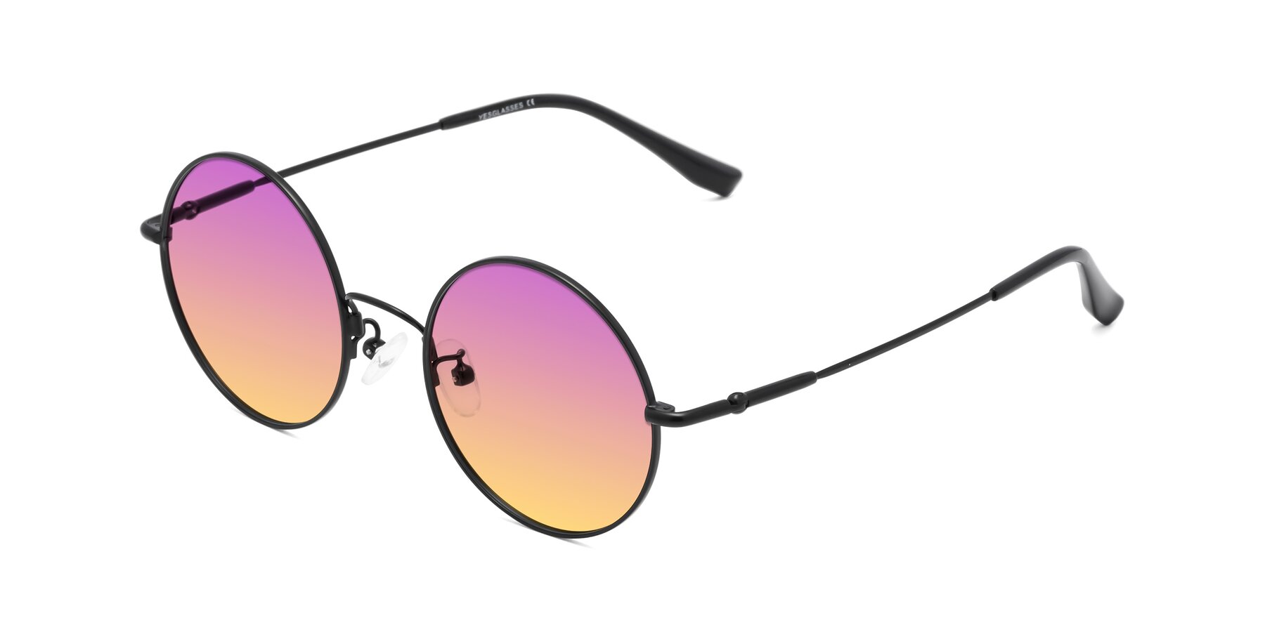 Angle of Belly in Black with Purple / Yellow Gradient Lenses