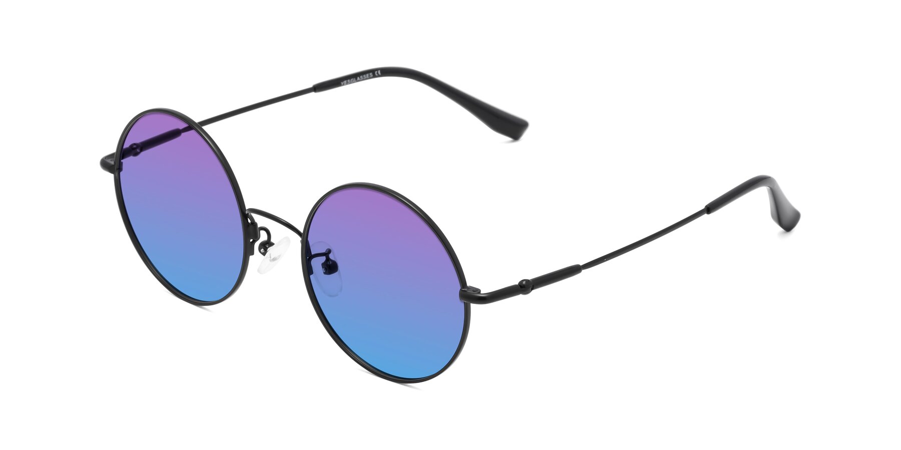 Angle of Belly in Black with Purple / Blue Gradient Lenses